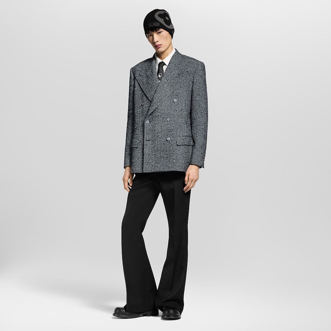 Louis Vuitton Double-Breasted Tweed Jacket Size 54R - 4 Thumbnail