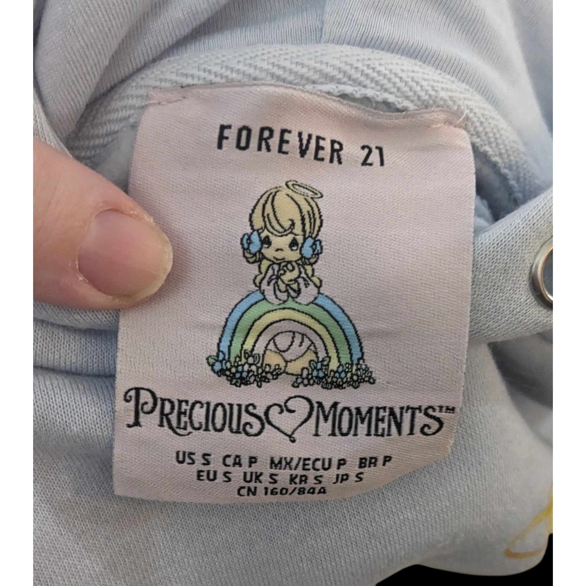 Forever 21 Precious Moments Angel Light Blue Super Soft Oversized Hoodi Size S / US 4 / IT 40 - 5 Thumbnail