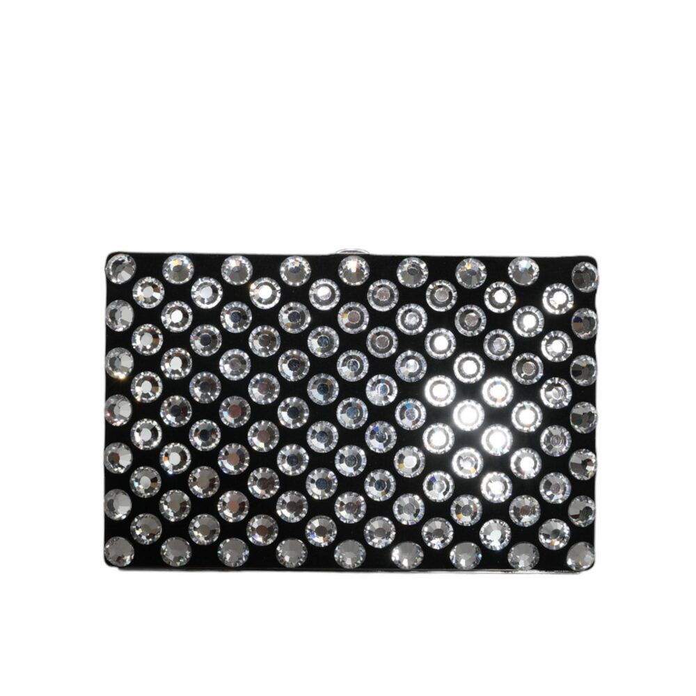 Dolce & Gabbana Dolce & Gabbana Black Velvet Crystal Clutch Evening Party Pu Size ONE SIZE - 4 Thumbnail