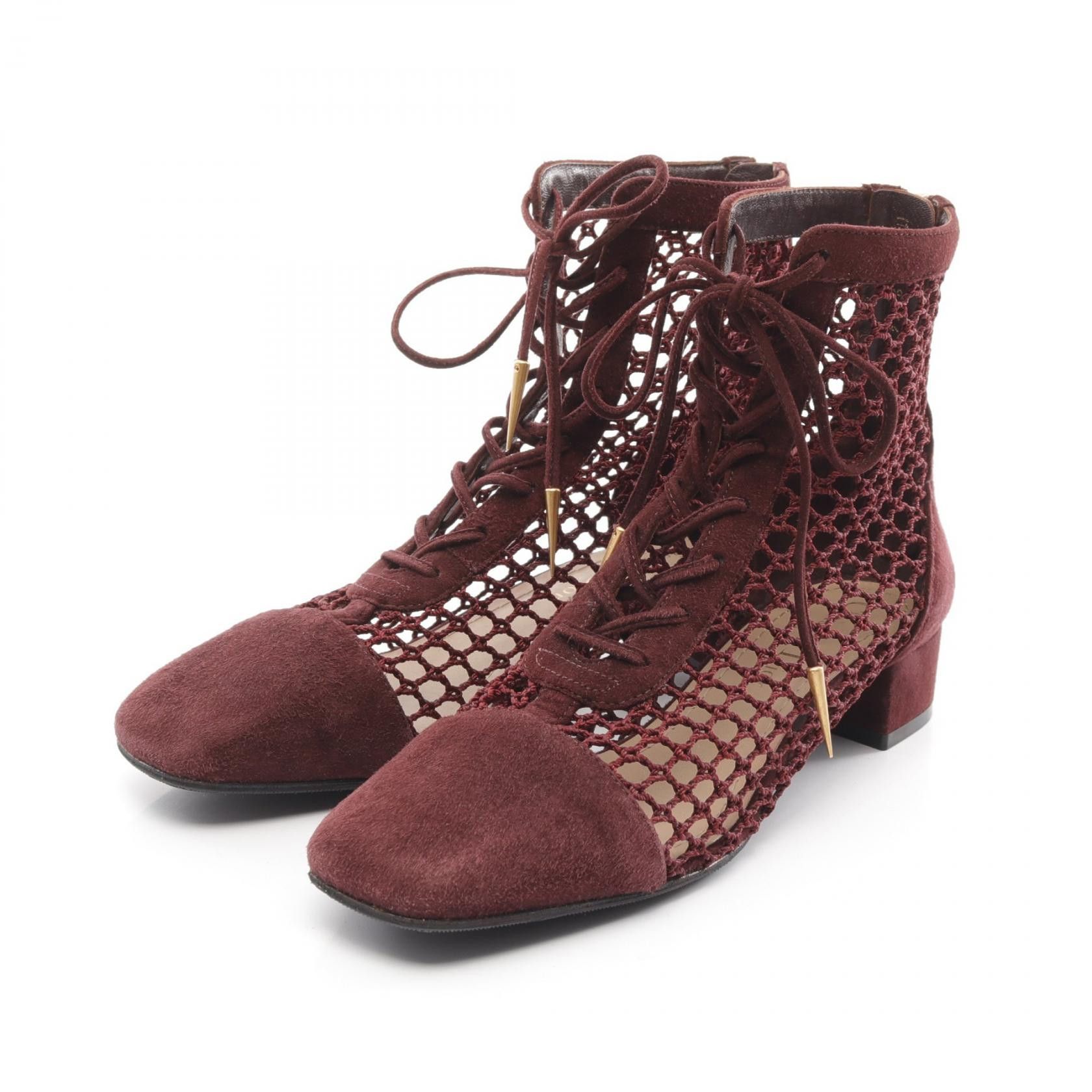 Dior Christian Dior Naughtily-D Suede Boots Suede Shoes in Red, Women's