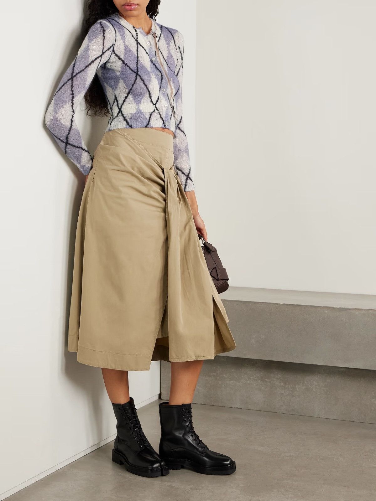 Acne Studios o1tko10526 Layered Argyle Mahair Cardigan in Multicolor Size S / US 4 / IT 40 - 4 Thumbnail