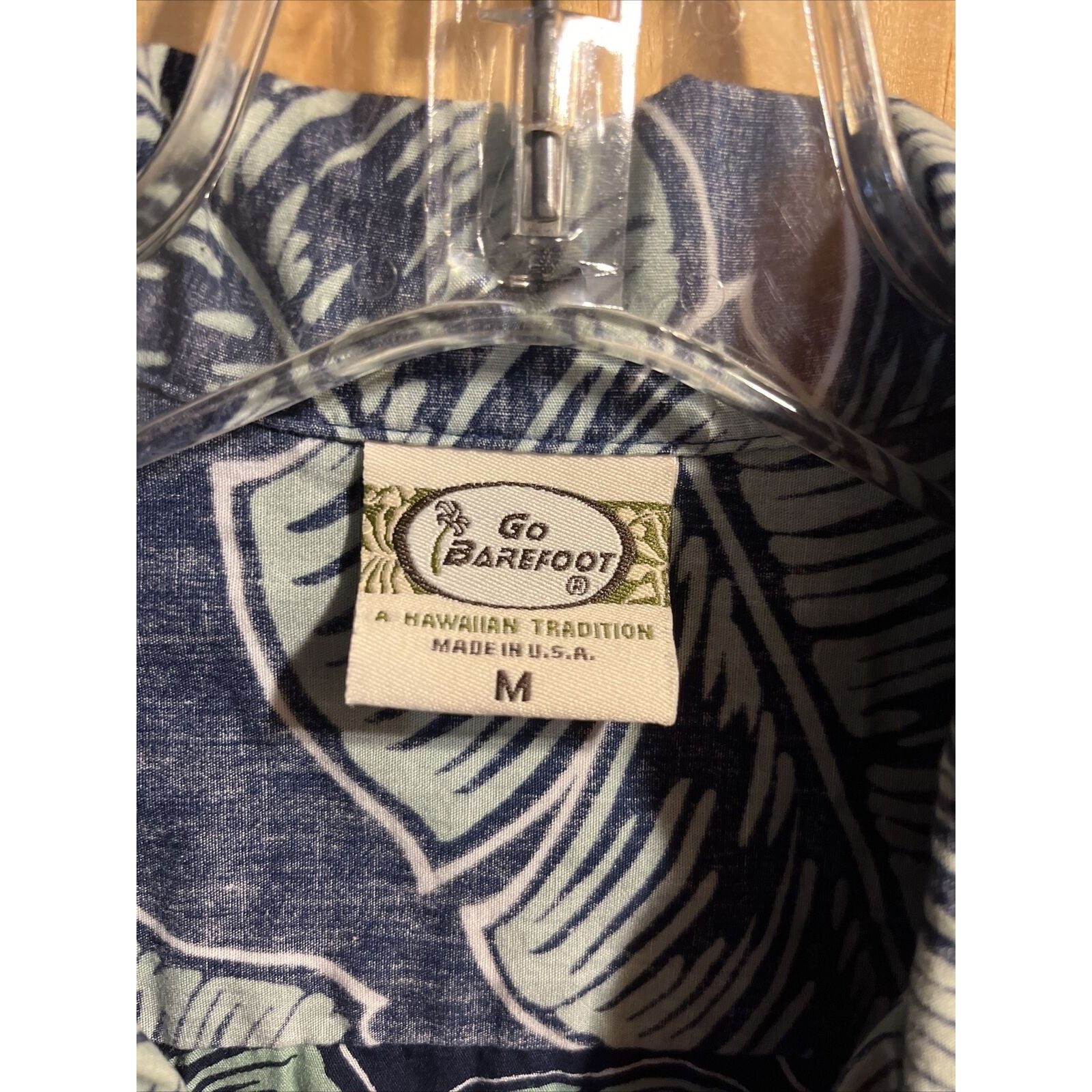 Other Go Barefoot Men’s M Blue Floral SS Cotton Hawaiian Shirt Size US M / EU 48-50 / 2 - 3 Thumbnail