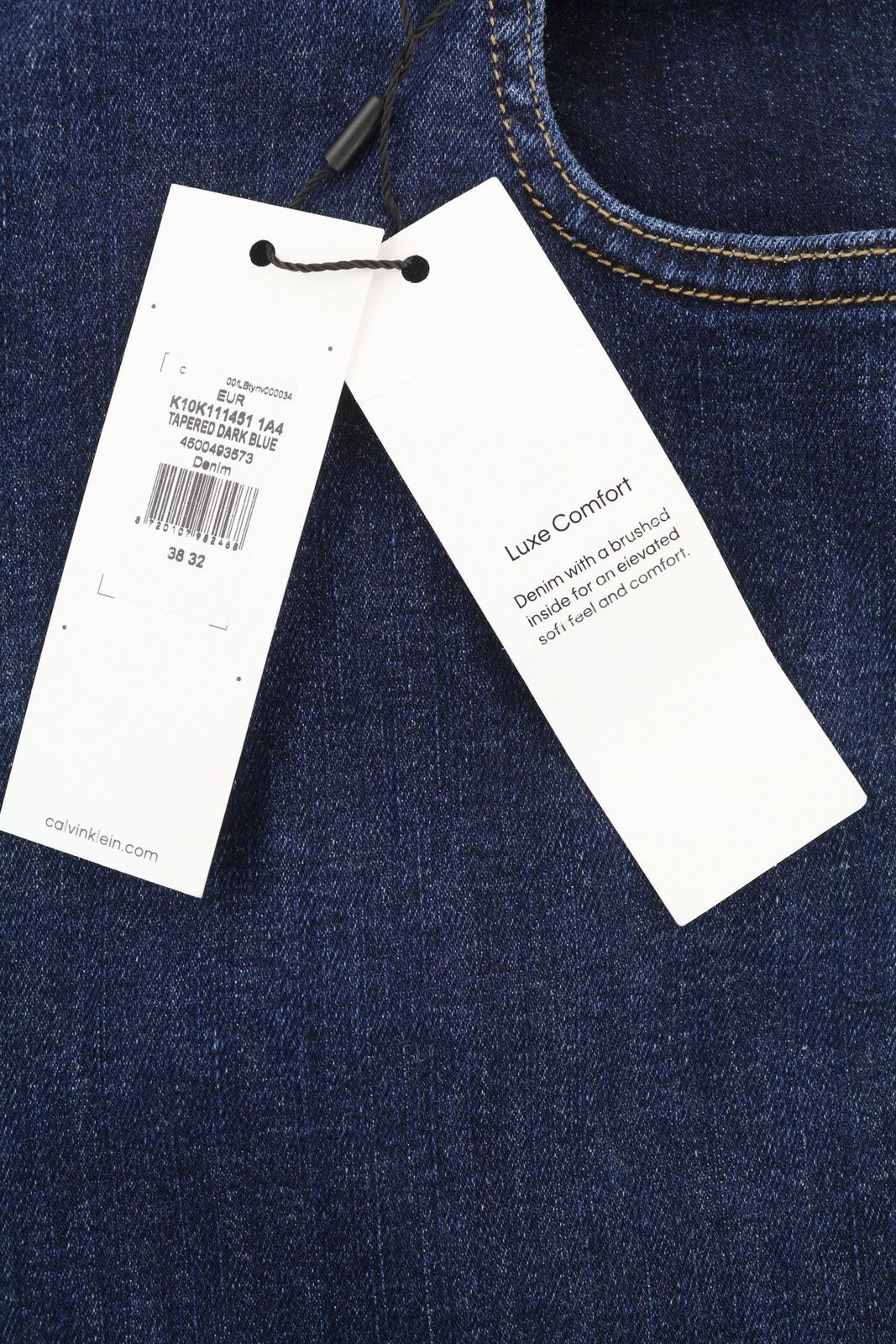 Calvin Klein TAPERED DARK BLUE W38/L32 Stretch Denim Jeans 84961 Size US 38 / EU 54 - 6 Thumbnail