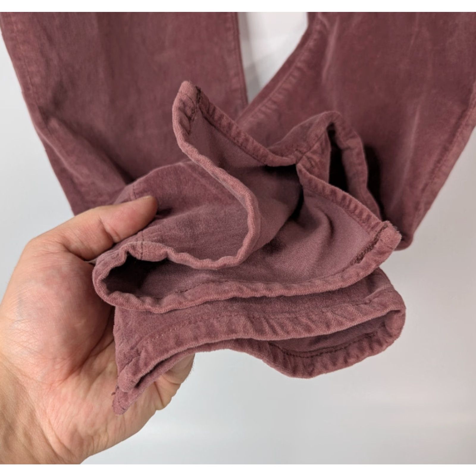 3x1 VINTAGE 3X1 NYC Made Here Pants Women's Size 28 Stone Grape Velvet High Rise Stretch Size 28" / US 6 / IT 42 - 2 Thumbnail
