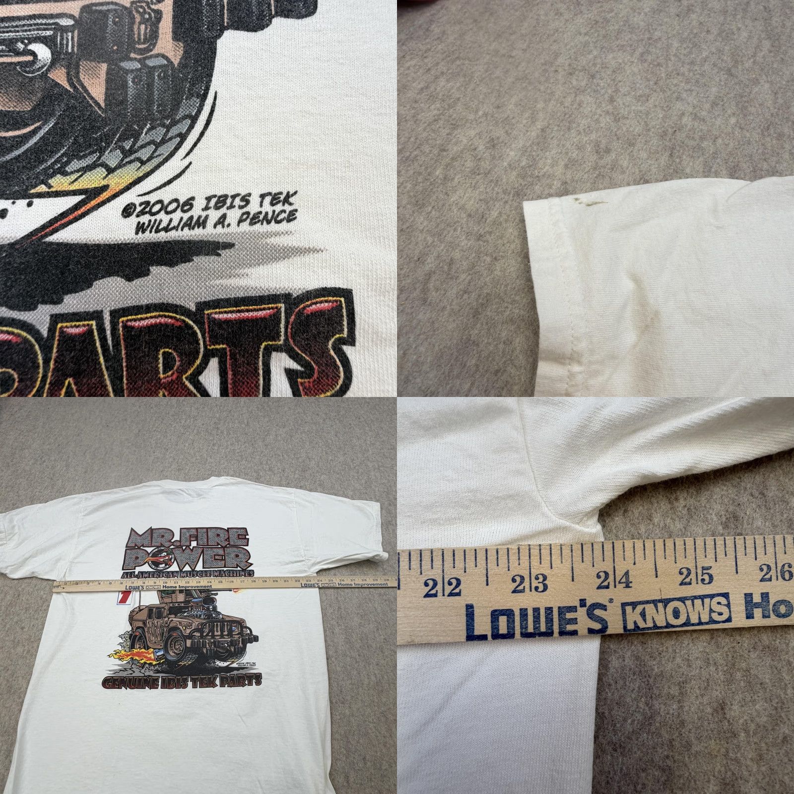 Gildan Mr Fire Power Shirt Mens XL White 2006 Ibis Tek Humvee Military Graphic Tee Size US XL / EU 56 / 4 - 8 Thumbnail