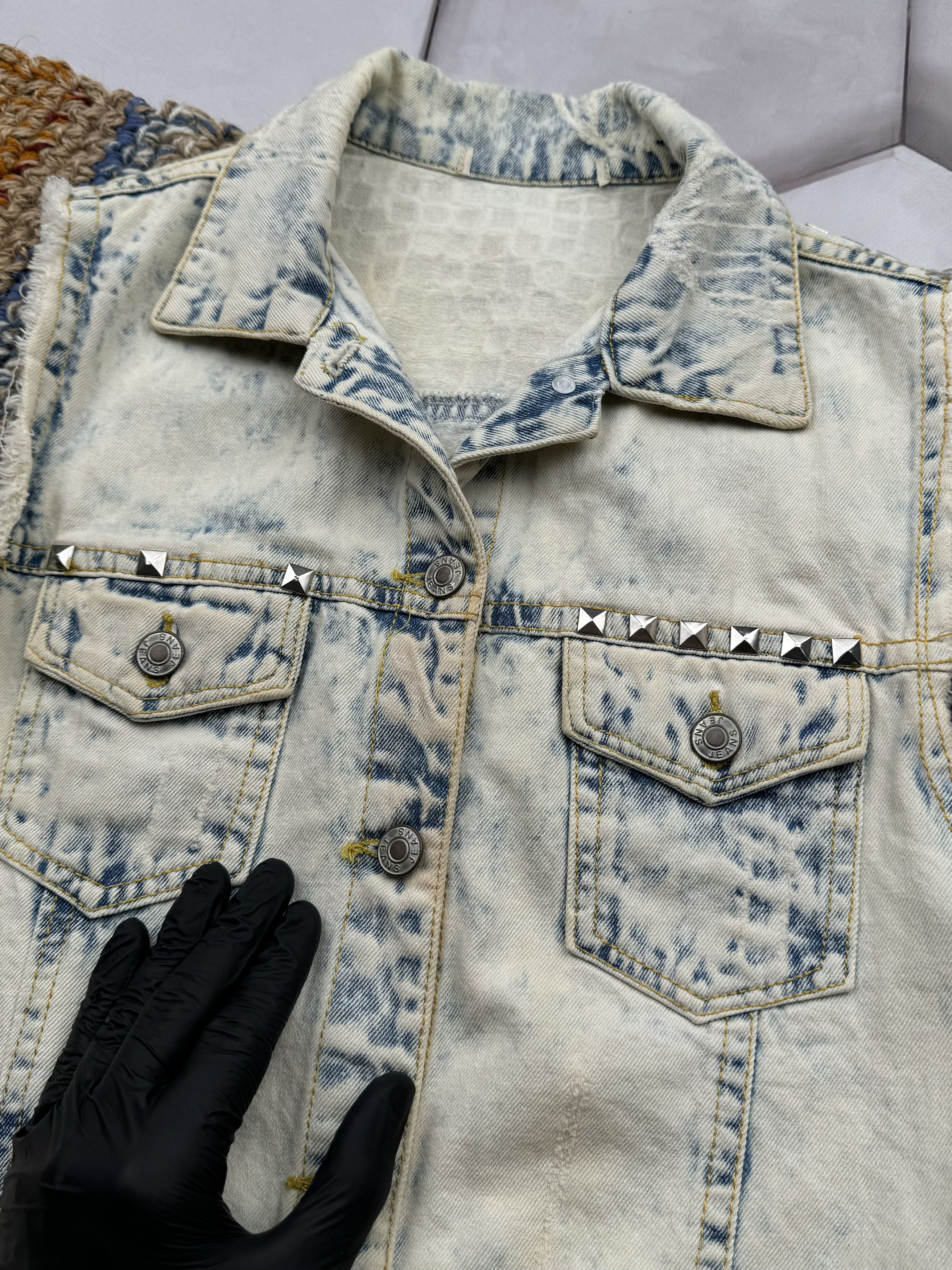 Vintage Vintage Faded Denim Vest With Metal Details (E4) Size M / US 6-8 / IT 42-44 - 2 Thumbnail