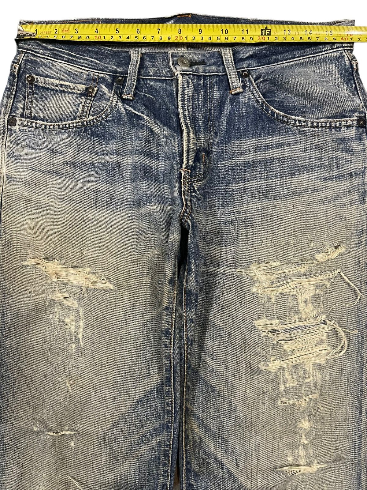Edwin Vintage 90s Edwin Blue Wash Distressed Destroyer Jeans Size US 32 / EU 48 - 9 Thumbnail