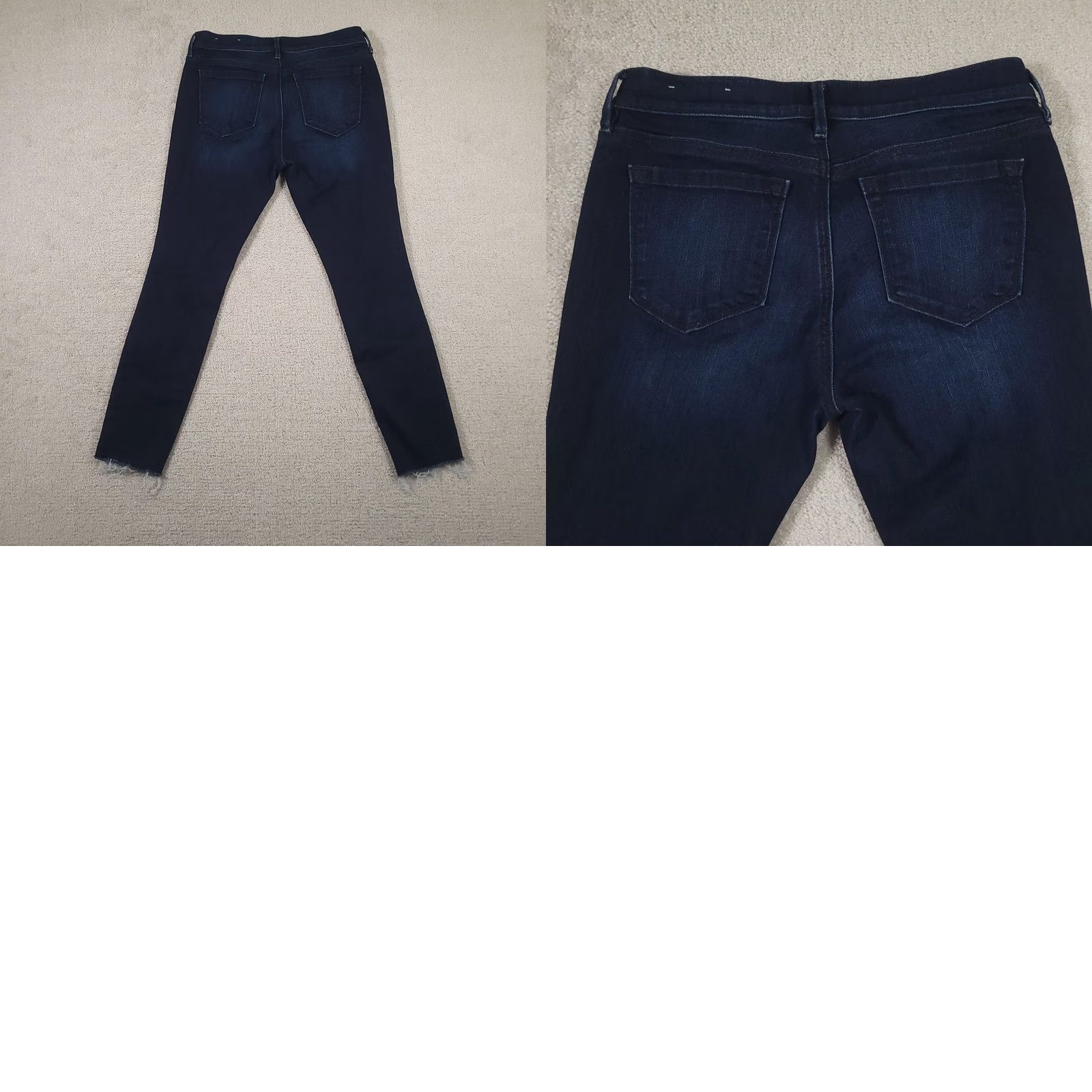 Loft LOFT Outlet Jeans Womens 4 Dark Wash Blue Modern Skinny Distressed Raw Hem Denim Jeans Womens 4 Dark Wash Blue Distressed Raw Hem Denim Size 27" / US 4 / IT 40 - 9 Thumbnail