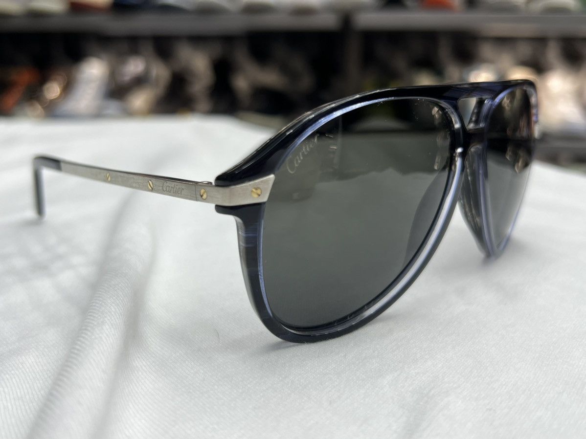 Cartier Cartier Santos de Blue Pilot Sunglasses Size ONE SIZE - 1 Thumbnail