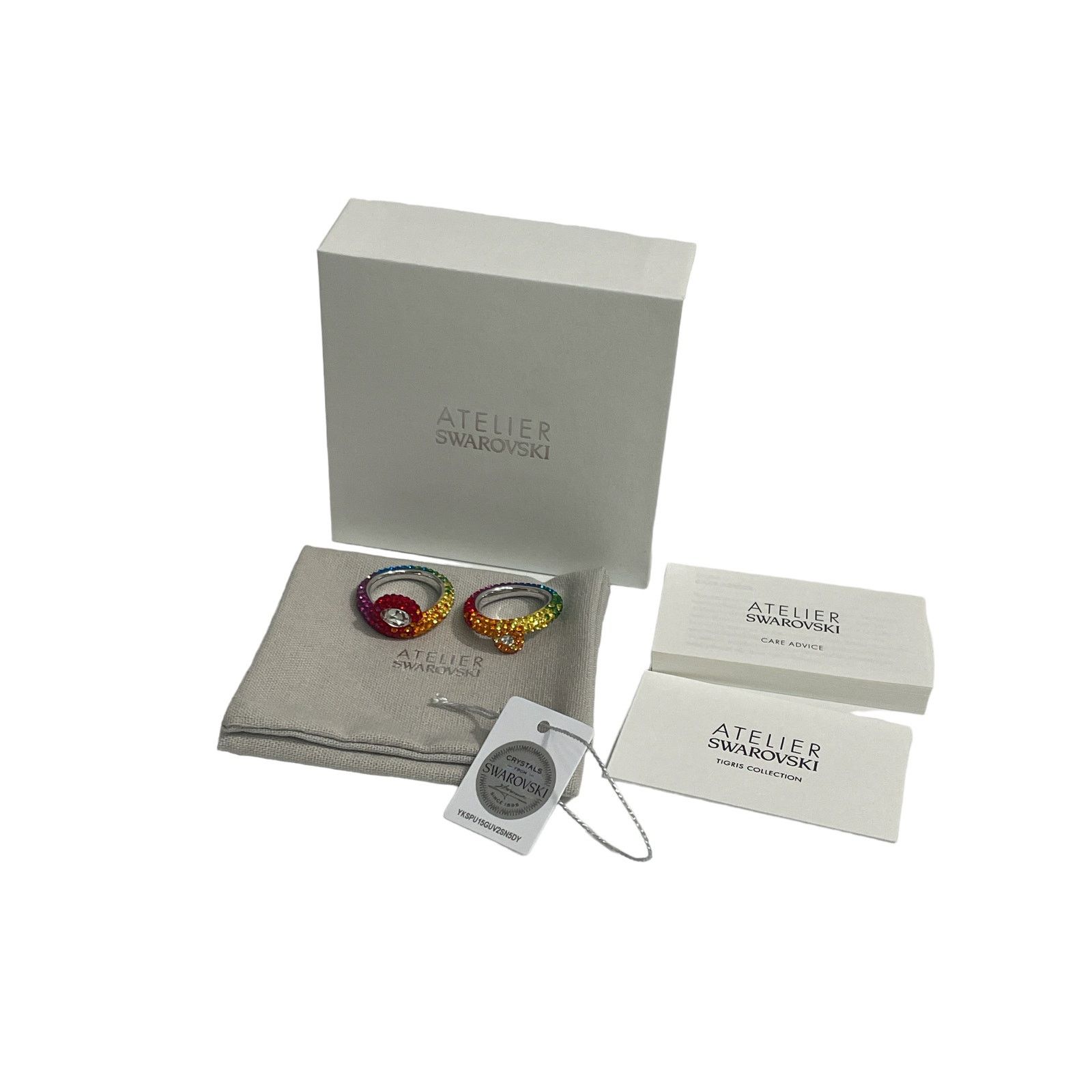 Swarovski Swarovski Atelier Tigris ring Set (2)size52/6 Rhodium plated Size ONE SIZE - 1 Thumbnail
