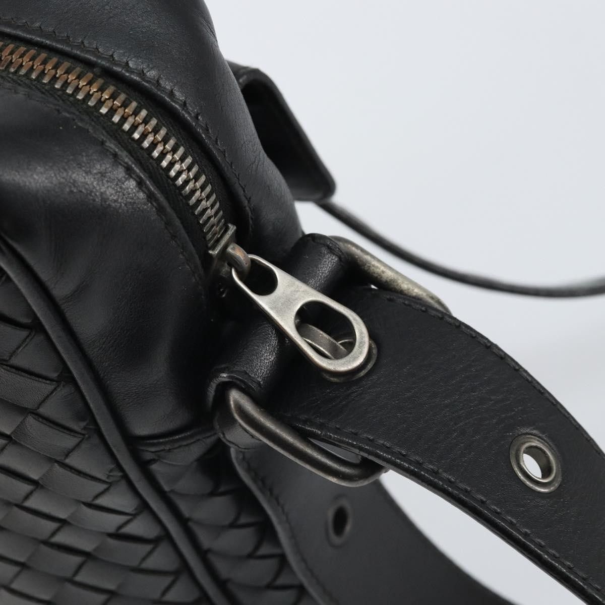 BOTTEG AVENETA INTRECCIATO Shoulder Bag Leather Black Silver