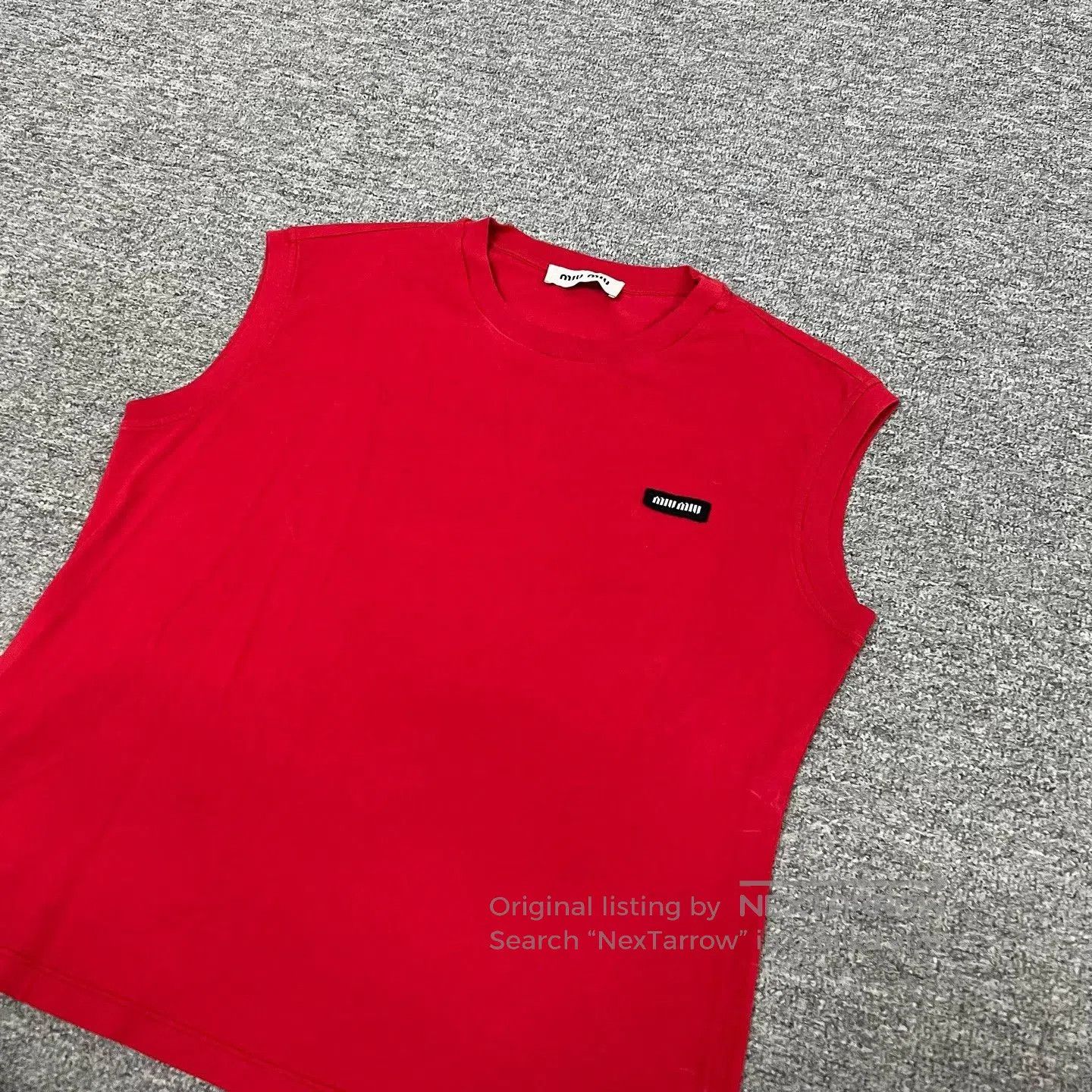 Miu Miu Miu Miu 2025 Logo Red Sleeveless Top S. Size S / US 4 / IT 40 - 3 Thumbnail