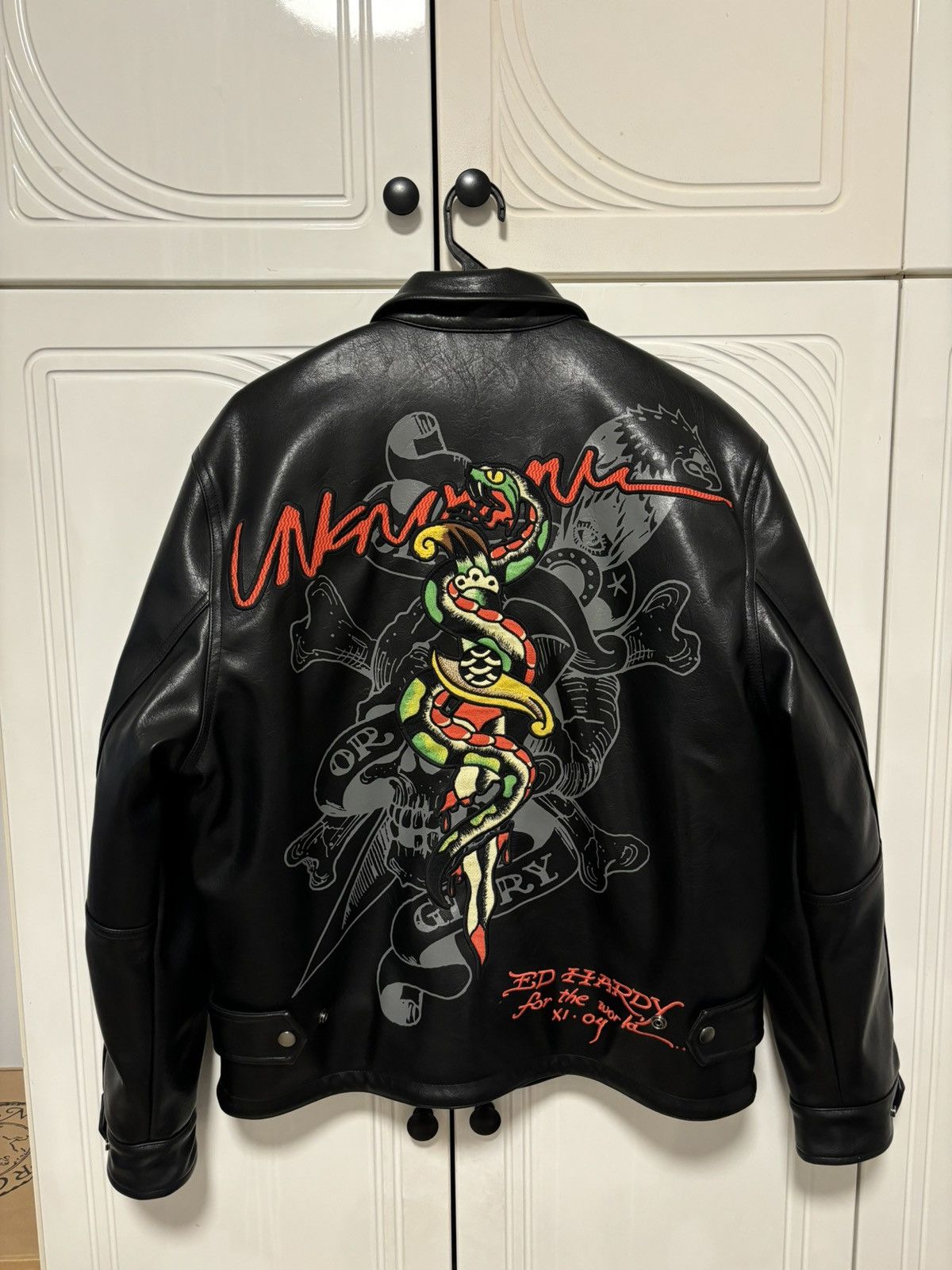 Ed Hardy × Unknown London Ed Hardy x Unknown London leather jacket Size US XS / EU 42 / 0 - 2 Thumbnail