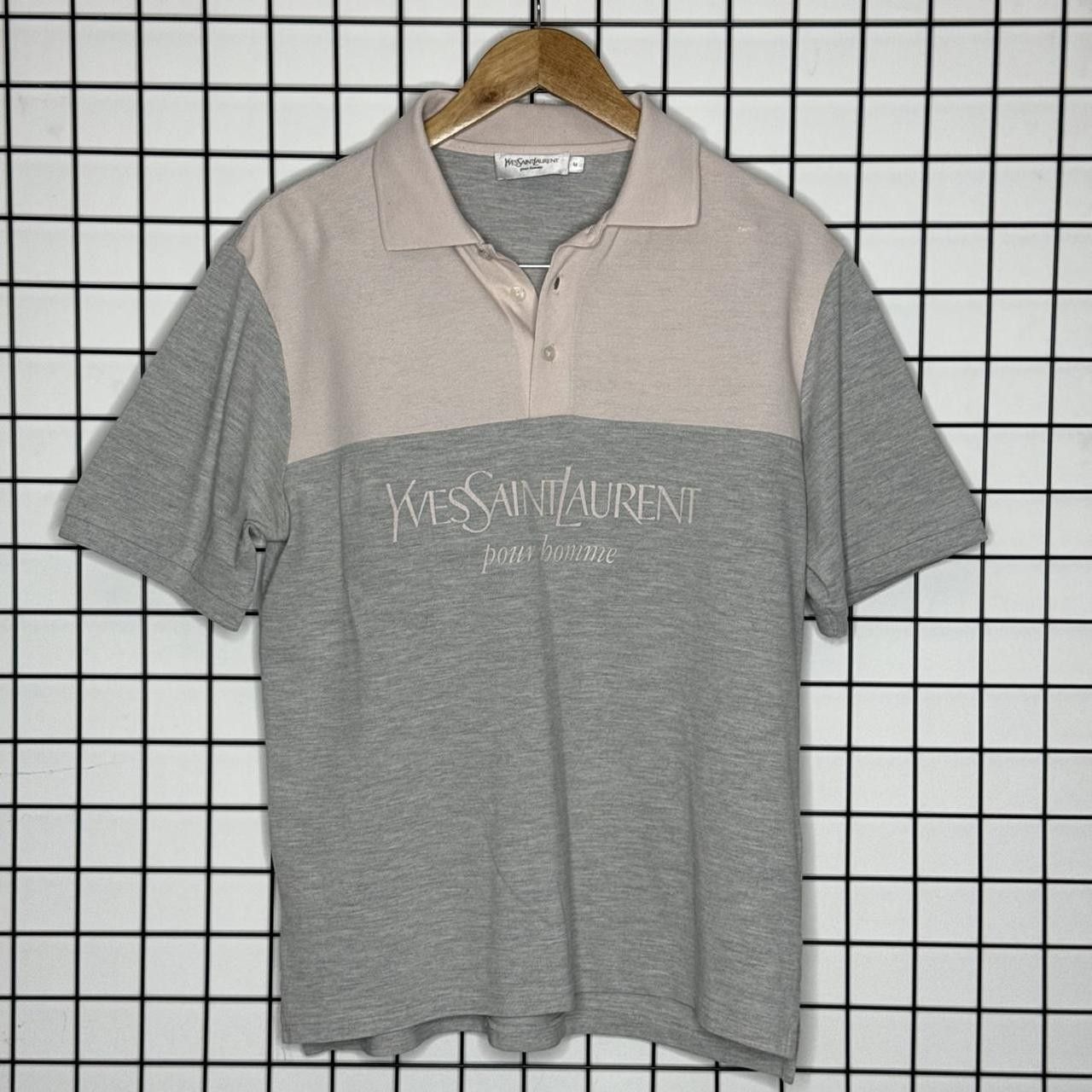 Yves Saint Laurent Yves Saint Laurent Polo Shirt Spellout Logo T shirt Size US L / EU 52-54 / 3 - 1 Thumbnail