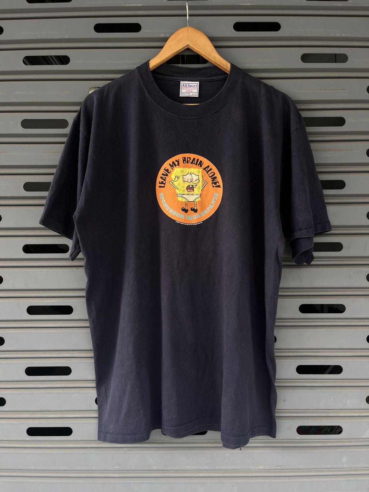 Vintage Vintage SPONGEBOB Leave My Brain Alone! 2001’s T-shirt Size US XL / EU 56 / 4 - 2 Thumbnail