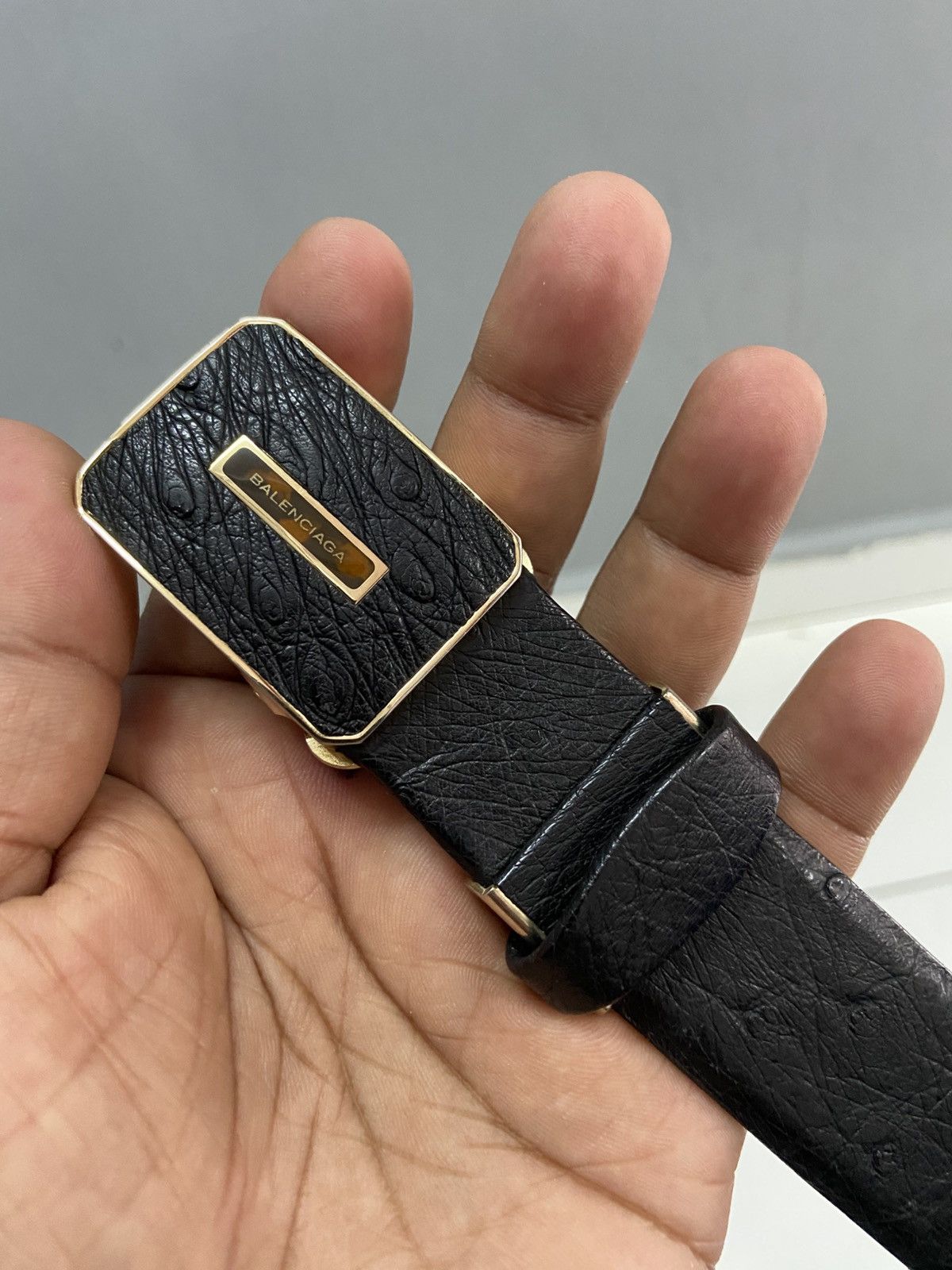 Balenciaga VINTAGE BALENCIAGA PARIS OSTRICH LEATHER BELT Size 38 - 5 Thumbnail