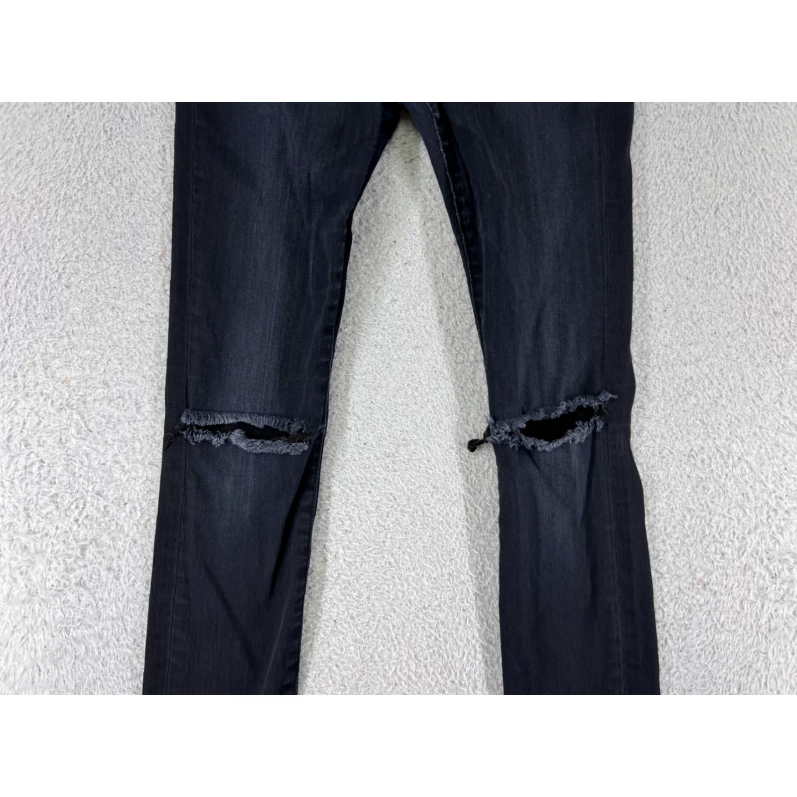 Denime Joes Jeans Womens 25 Black Denim Skinny Ankle Dark Wash 5-Pocket Cotton Blend Distressed Color: Black Size 25 Womens Jeans Size 42" / US 20 - 6 Thumbnail
