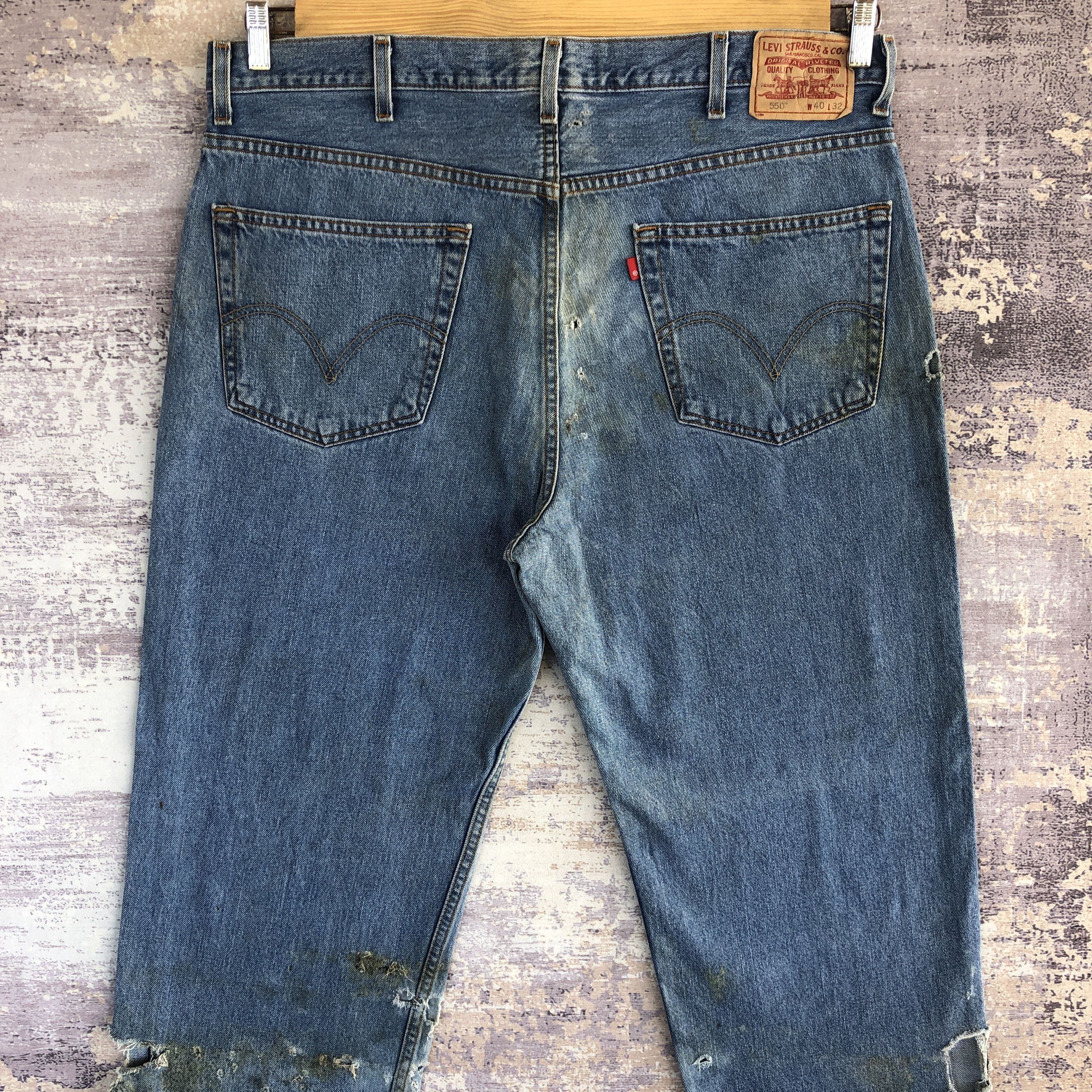 Levi's Vintage Levis 550 Faded Jeans Distressed Levi's Denim Size US 40 / EU 56 - 4 Thumbnail