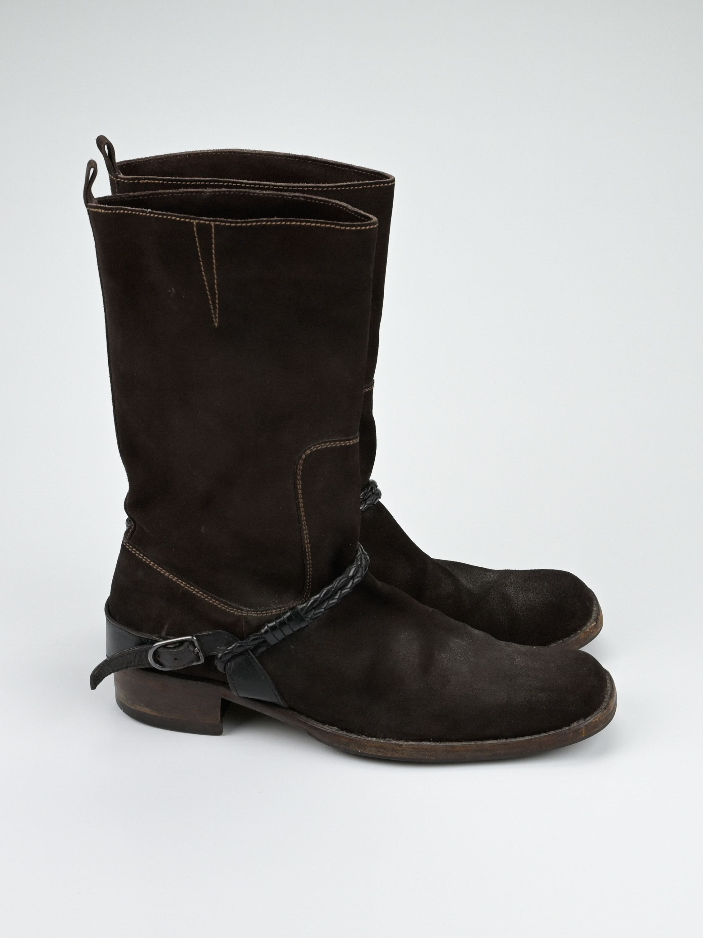 Bottega Veneta Suede Intrecciato Braided Weave Cord Boots Size US 10 / EU 43 - 3 Thumbnail