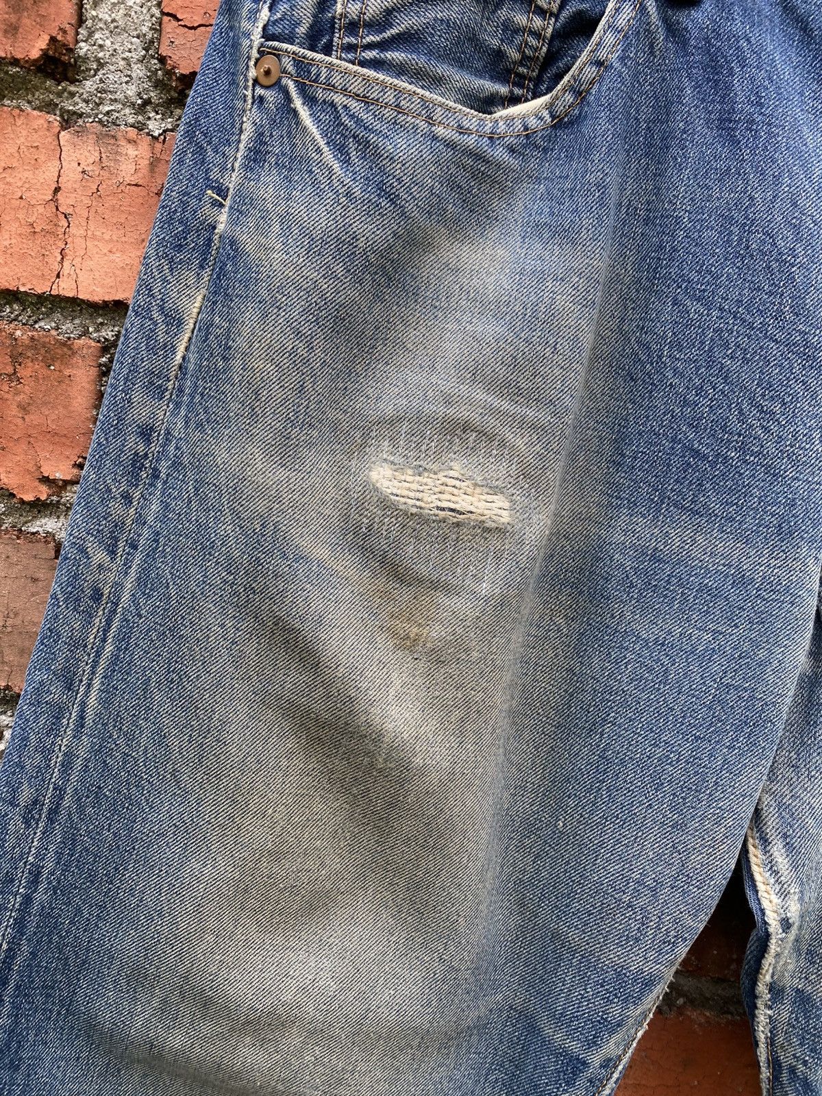 Denime W36x32 sewing chop redline denime distressed repaired denime Size US 36 / EU 52 - 5 Thumbnail