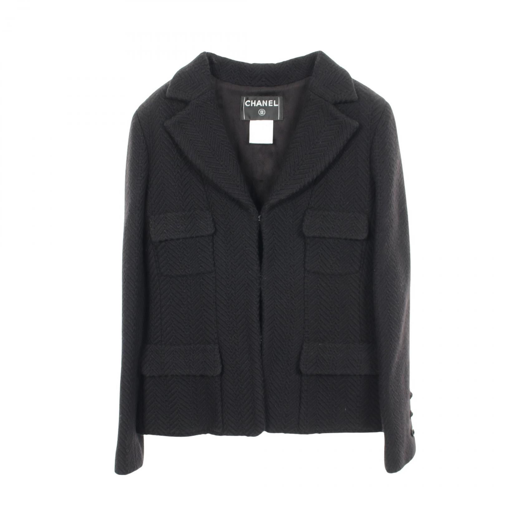 Chanel Chanel Chanel Wool Jacket Textile Outerwear P29503V19412 DUTY FREE for USA Size ONE SIZE - 1 Thumbnail