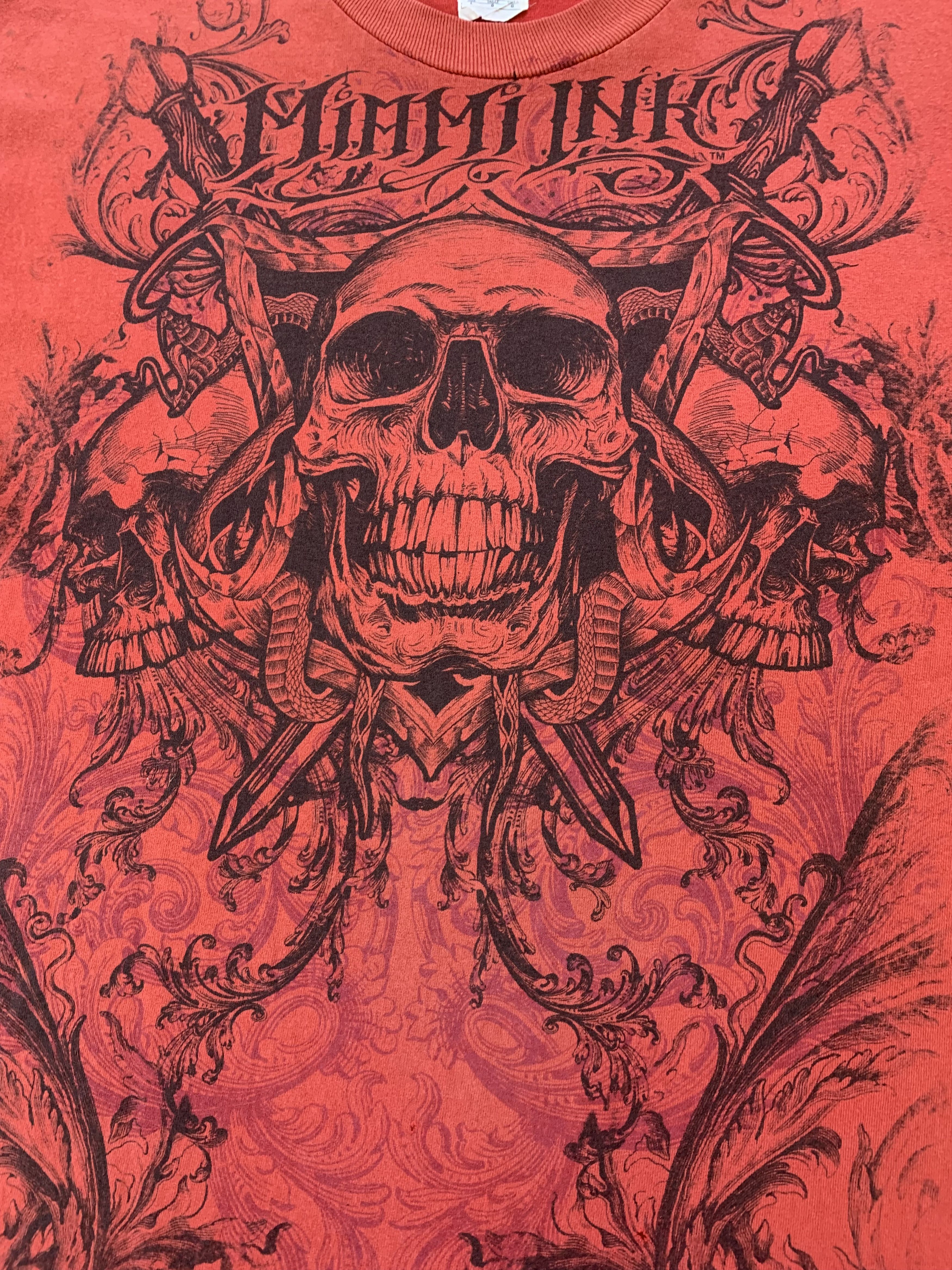 Alstyle × Vintage Vintage Miami Ink Skull Print T-Shirt Size US L / EU 52-54 / 3 - 6 Thumbnail