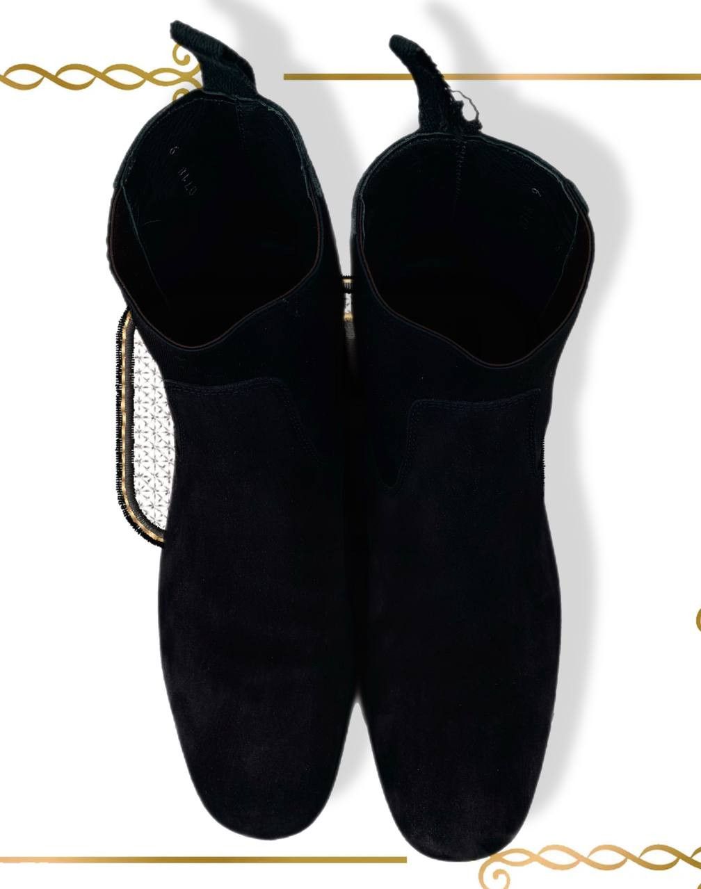 Miu Miu Miu Miu Black Suede Leather Almond Toe Men's Chelsea Boots Size US 10 / EU 43 - 7 Thumbnail
