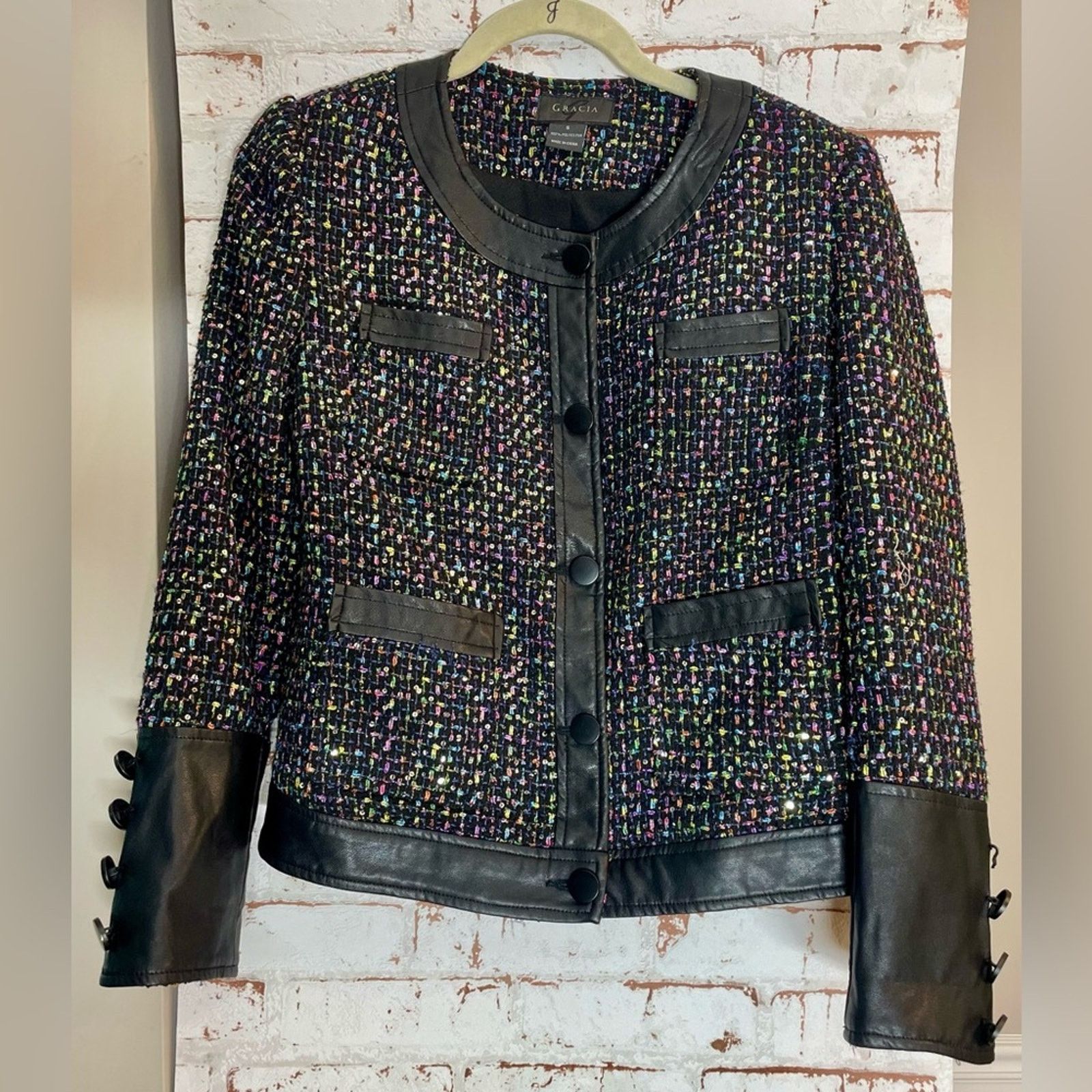 & Other Stories Gracia Multicolor Tweed Blazer with Black Accents Size S / US 4 / IT 40 - 1 Thumbnail
