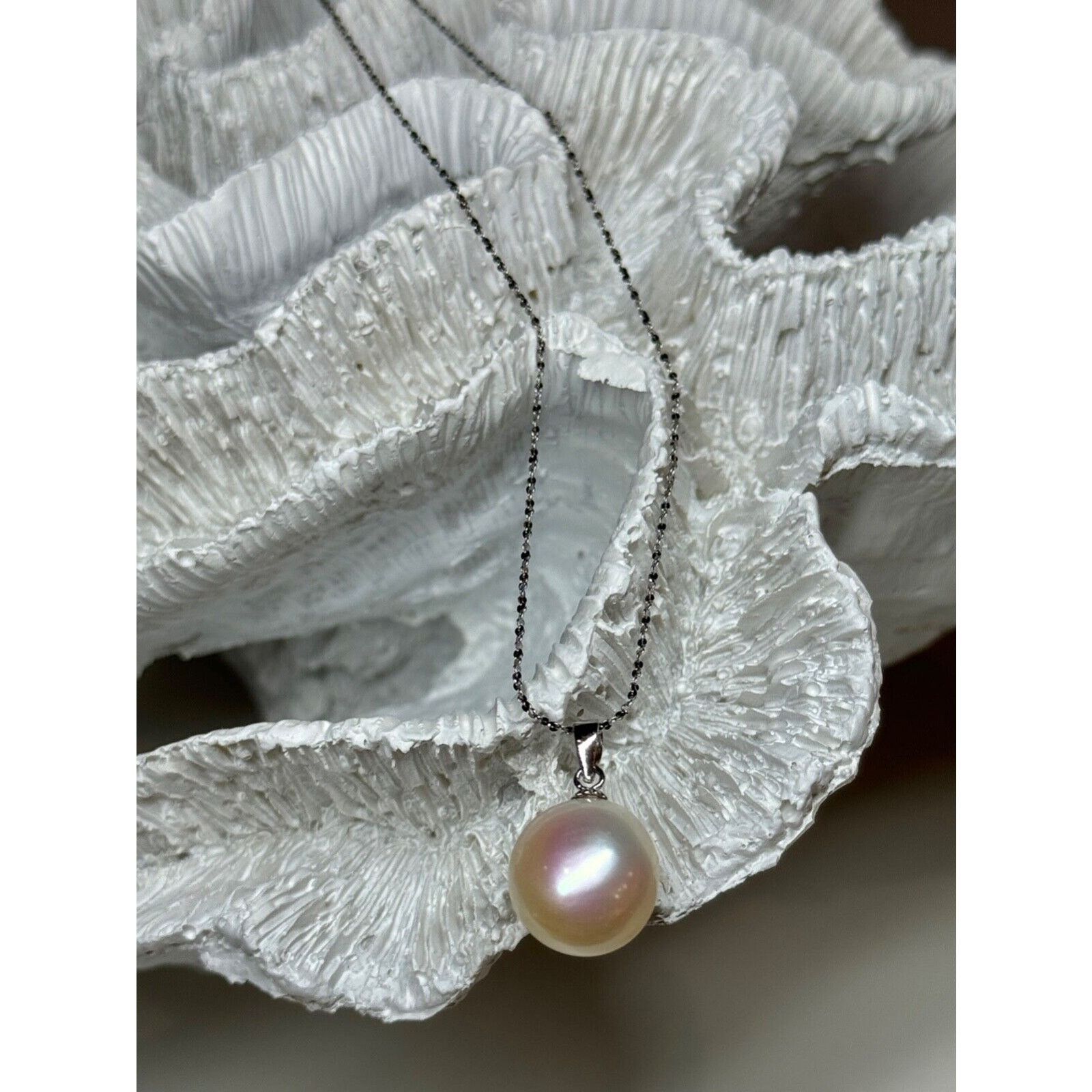 Jewelry 925 STERLING SILVER FRESH WATER PEARL NECKLACE LENGTH 18 In Size ONE SIZE - 7 Thumbnail