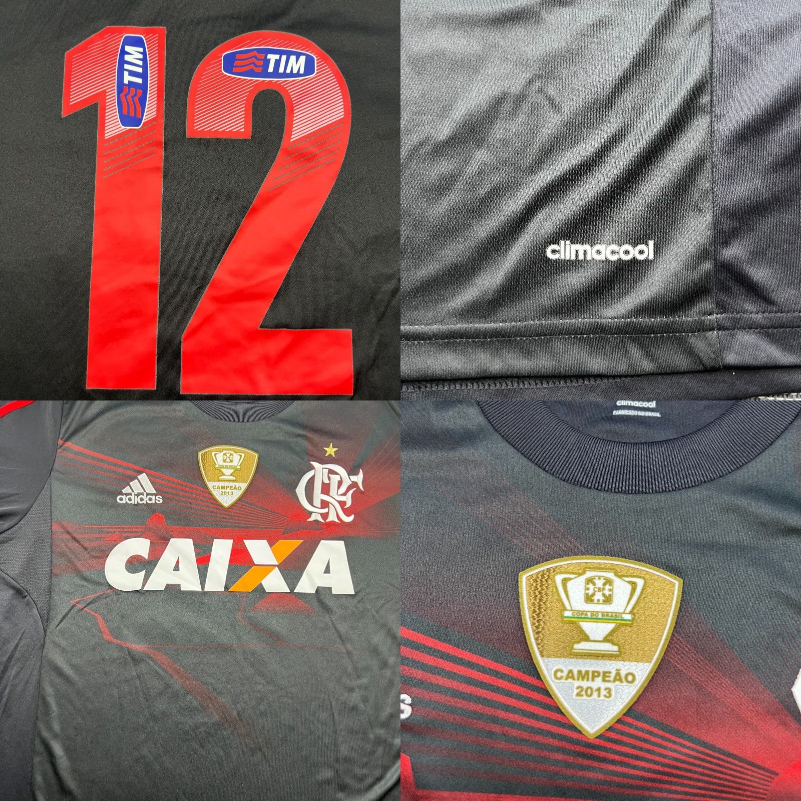 Adidas adidas CR Flamengo 2013 2014 Third Jersey Football Mens L Black T-Shirt Jersey Mens Football Size US L / EU 52-54 / 3 - 8 Thumbnail