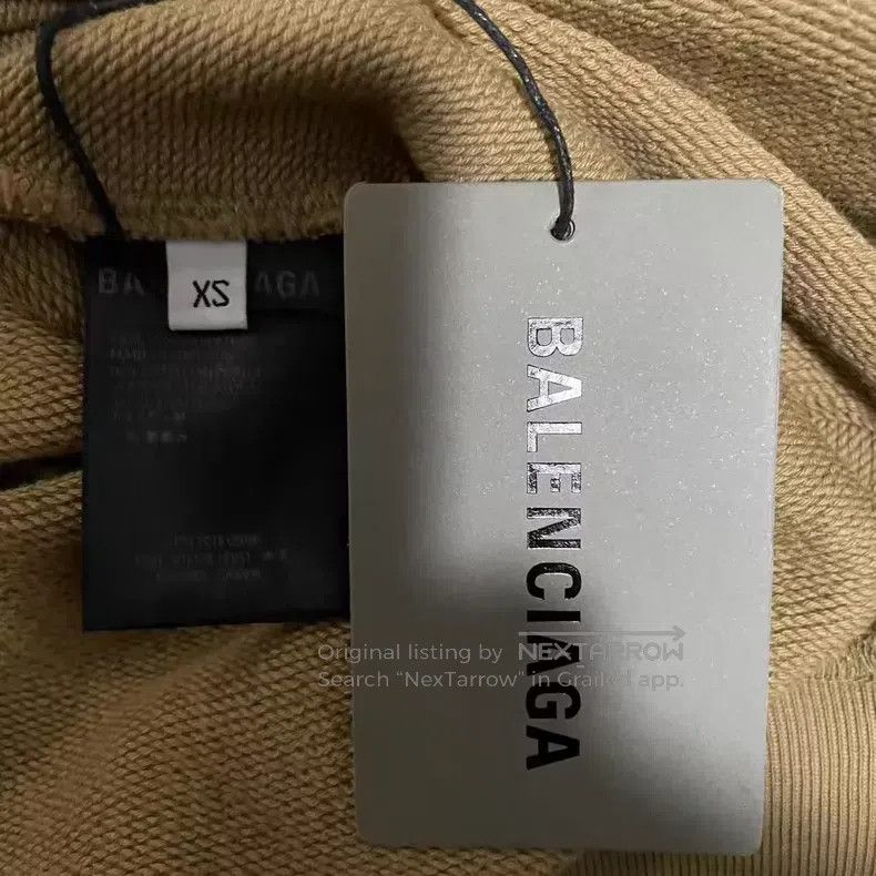 Balenciaga Balenciaga Wheat Ear Logo Hoodie Khaki Hooded Sweatshirt Size US XS / EU 42 / 0 - 4 Thumbnail