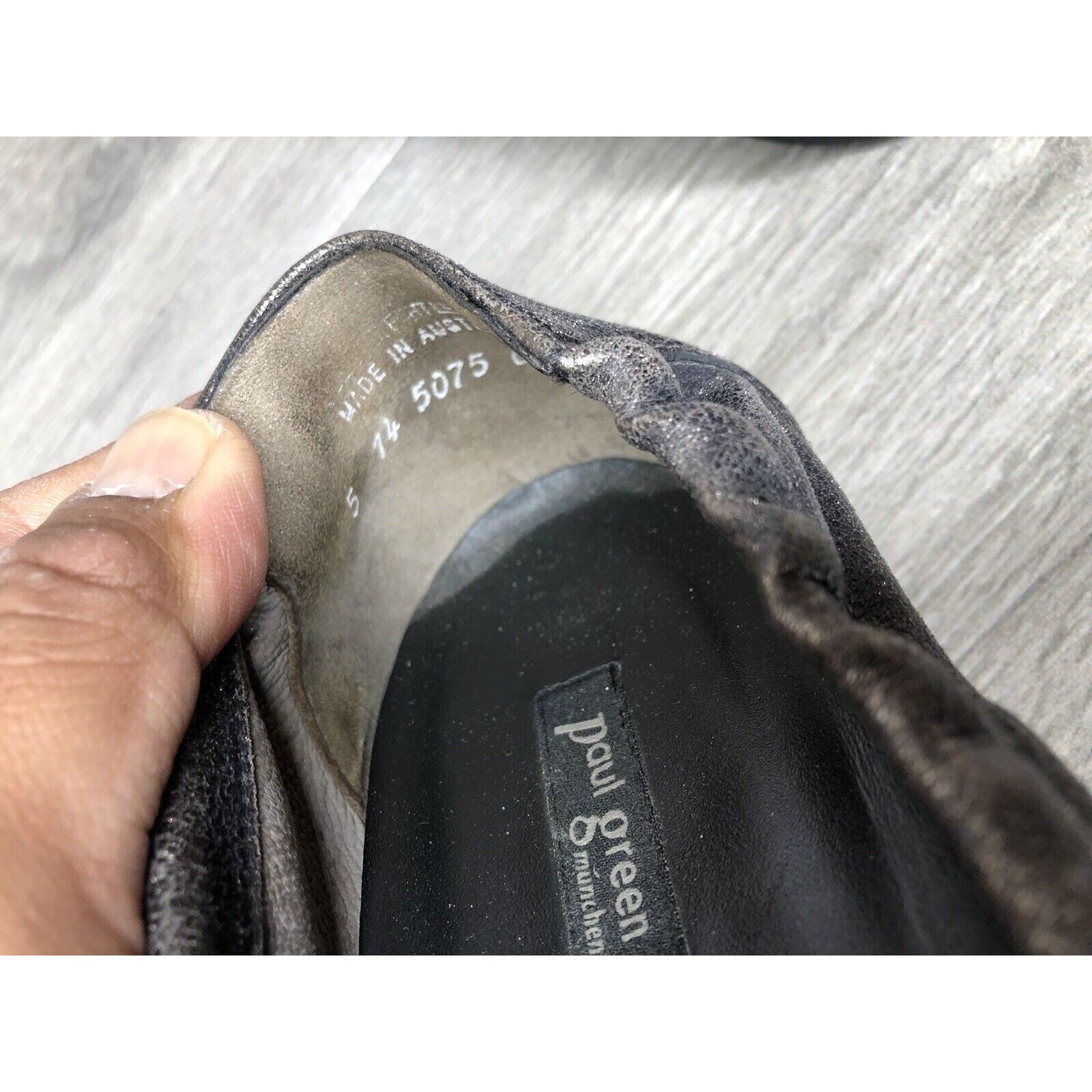 Other PAUL GREEN Pewter Leather Shimmer Zipper Ballet Flats Women Size US 7.5 / IT 37.5 - 12 Thumbnail
