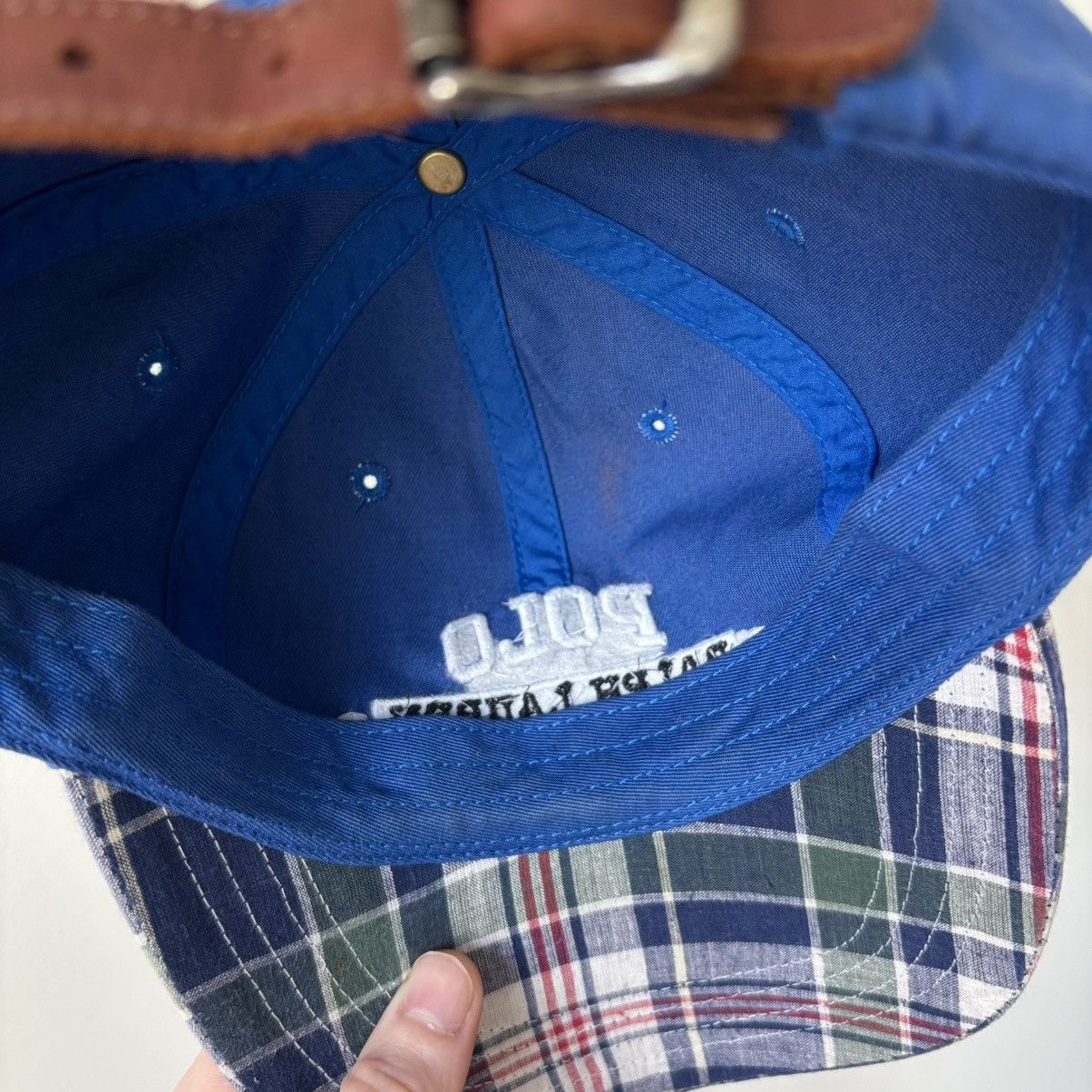 Polo Ralph Lauren Vintage Polo Sport Plaid Uni Spellout Banner Hat Stadium Size ONE SIZE - 4 Thumbnail