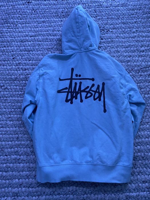 Stussy light blue discount hoodie