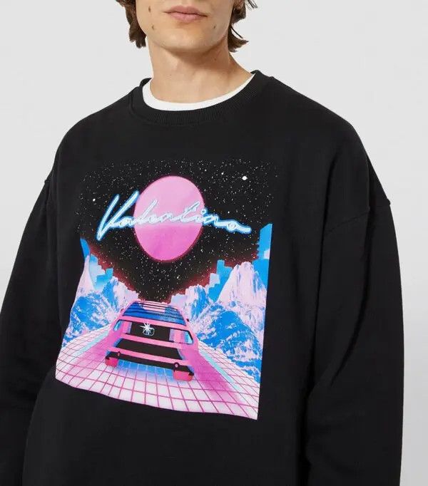 Valentino o1y0525 Logo Sweatshirt in Black Size US M / EU 48-50 / 2 - 2 Thumbnail