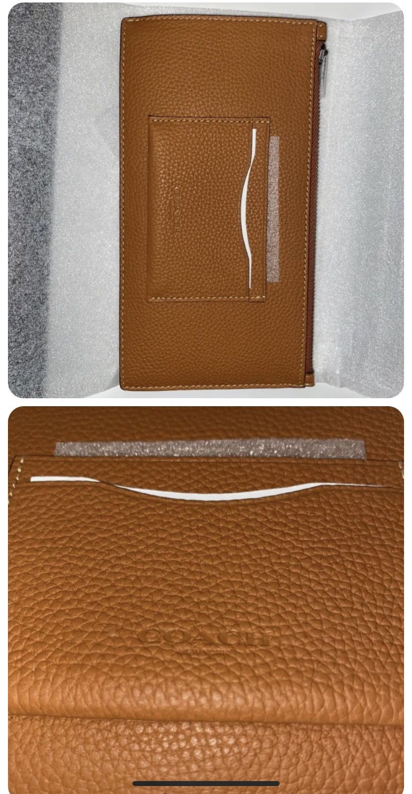 Coach New! COACH Zip Phone Soft Polished Pebble Leather CANYON | Grailed