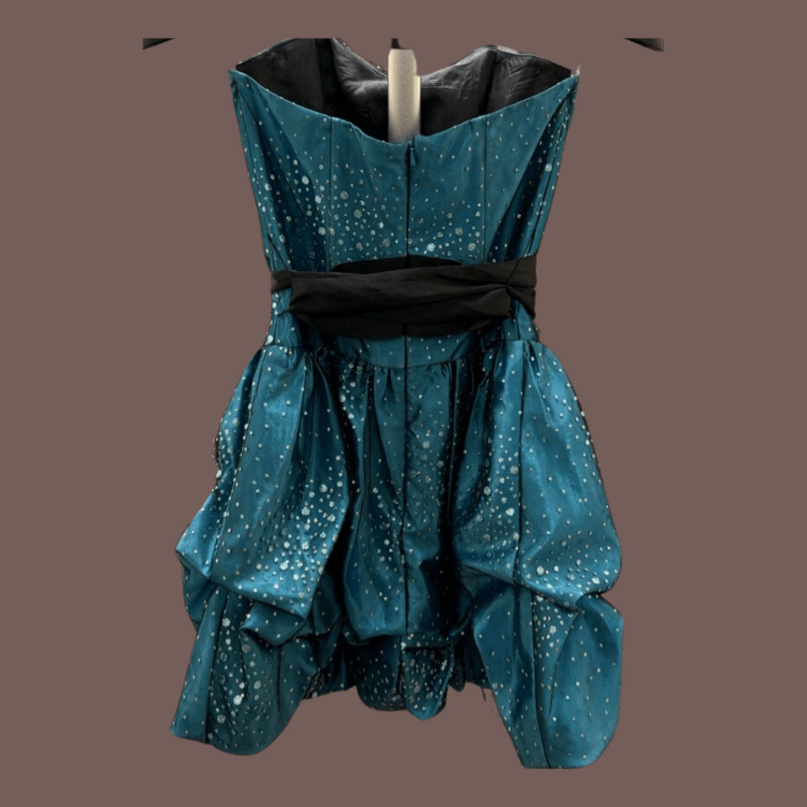 Jessica McClintock VTG Prom Dress | Gunne Sax Glitter Teal | Y2K Glamcore Size XS / US 0-2 / IT 36-38 - 2 Thumbnail