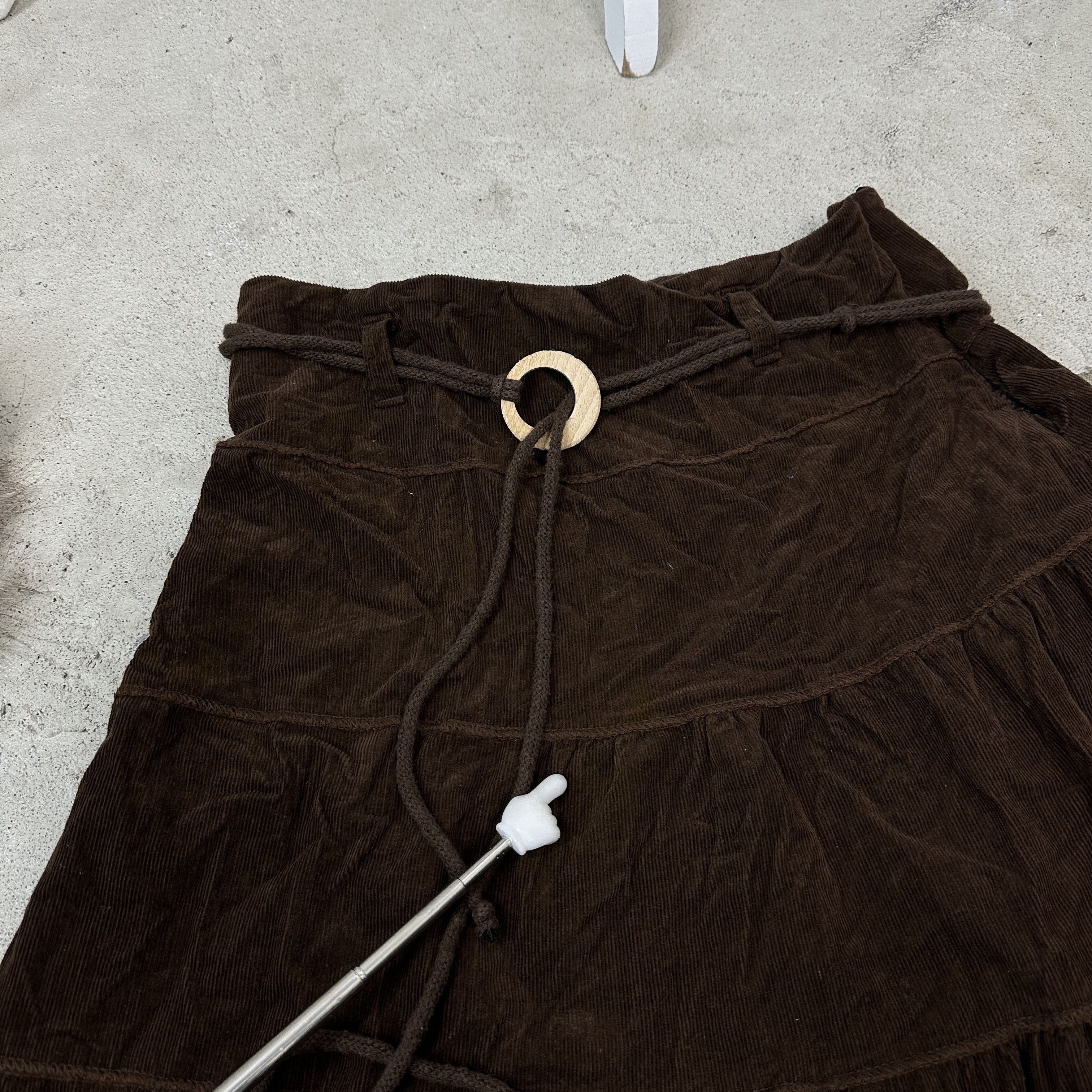 Vintage Vintage Cottagecore Brown Maxi Corduroy Skirt Y2K Size 26" / US 2 / IT 38 - 6 Thumbnail