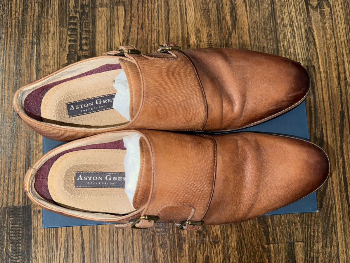 Aston Grey Aston Grey Collection Cognac Leather Monk Oxford Shoe 12 Size US 12 / EU 45 - 8 Thumbnail