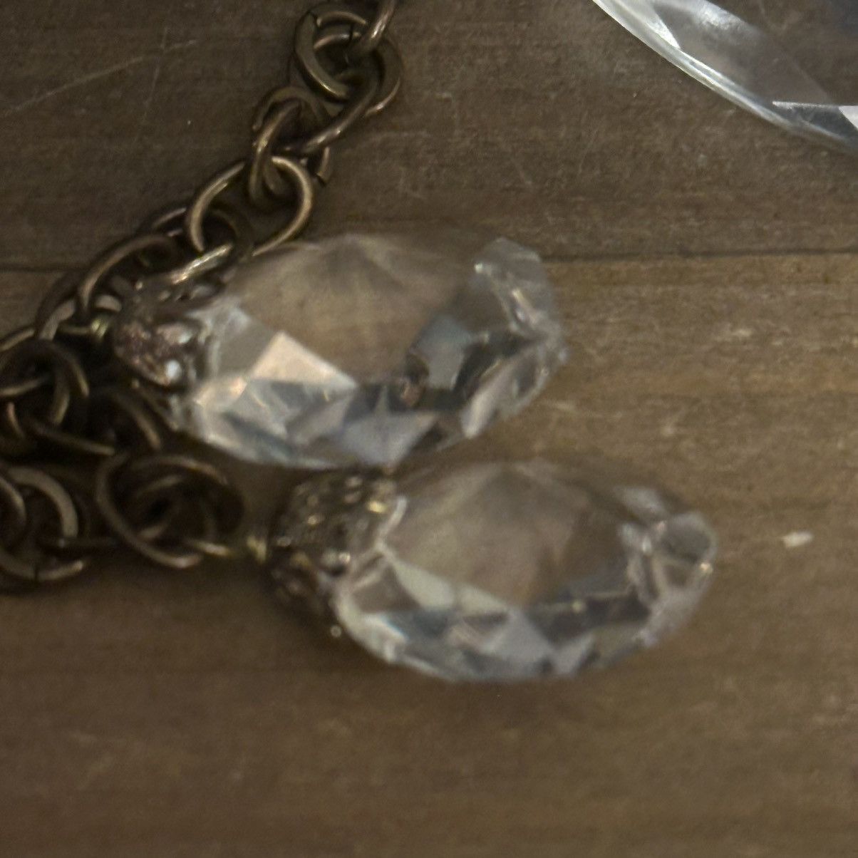 Vintage Vintage signed bronze tone chunky crystal dangle necklace Size ONE SIZE - 8 Thumbnail