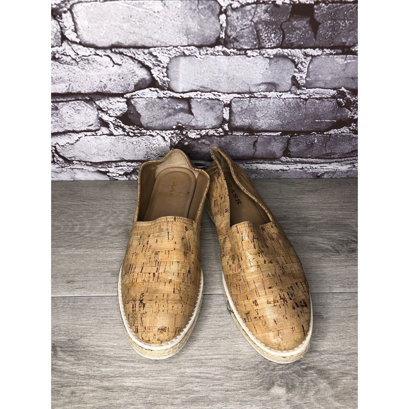 Trask TRASK Cork Tan Sparkle Star Espadrilles Slip On Shoes Women Size US 8 / IT 38 - 10 Thumbnail