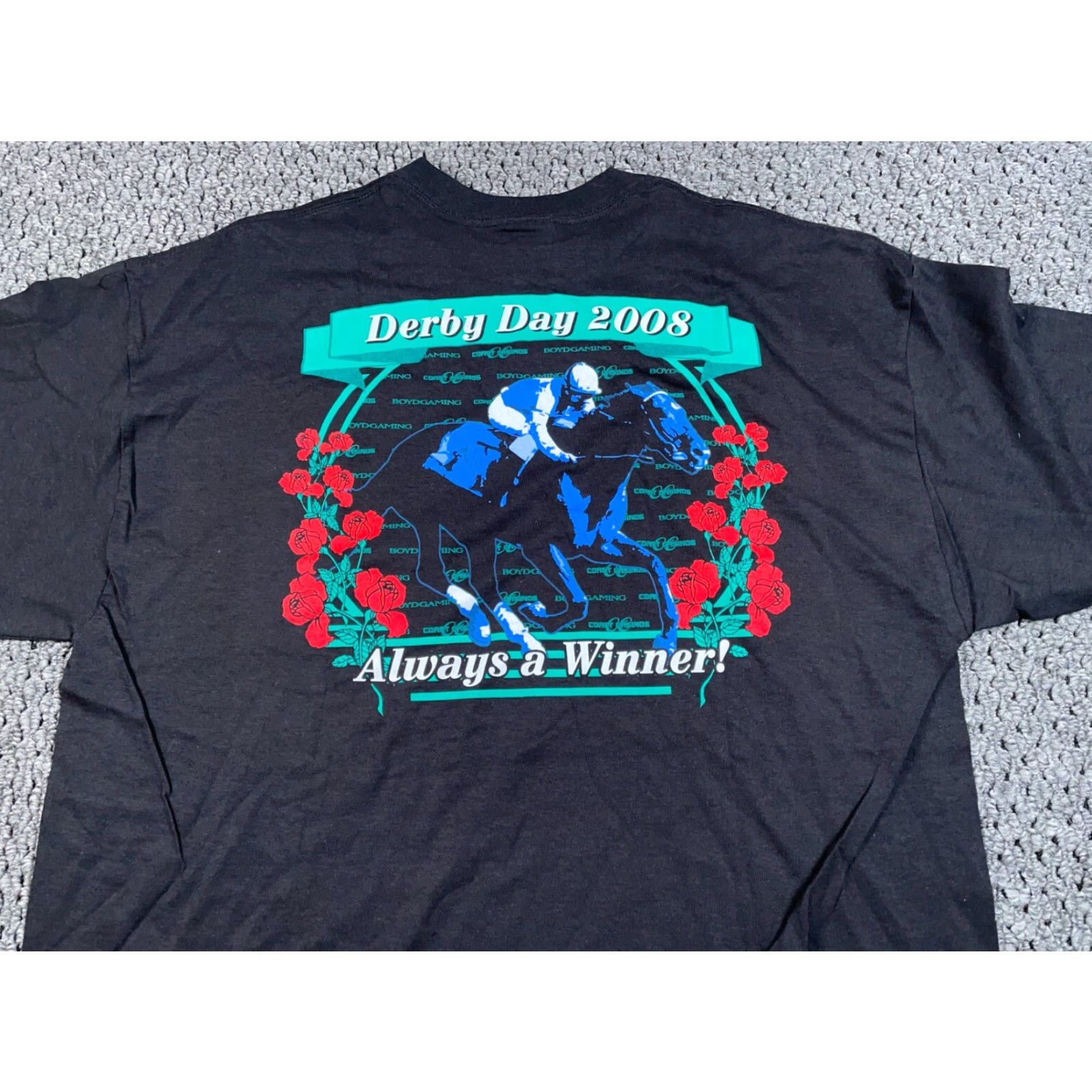 Delta Kentucky Derby T-Shirt Adult XL Black Delta Graphic Tee Y2K Racing Gambling Mens Size US XL / EU 56 / 4 - 3 Thumbnail