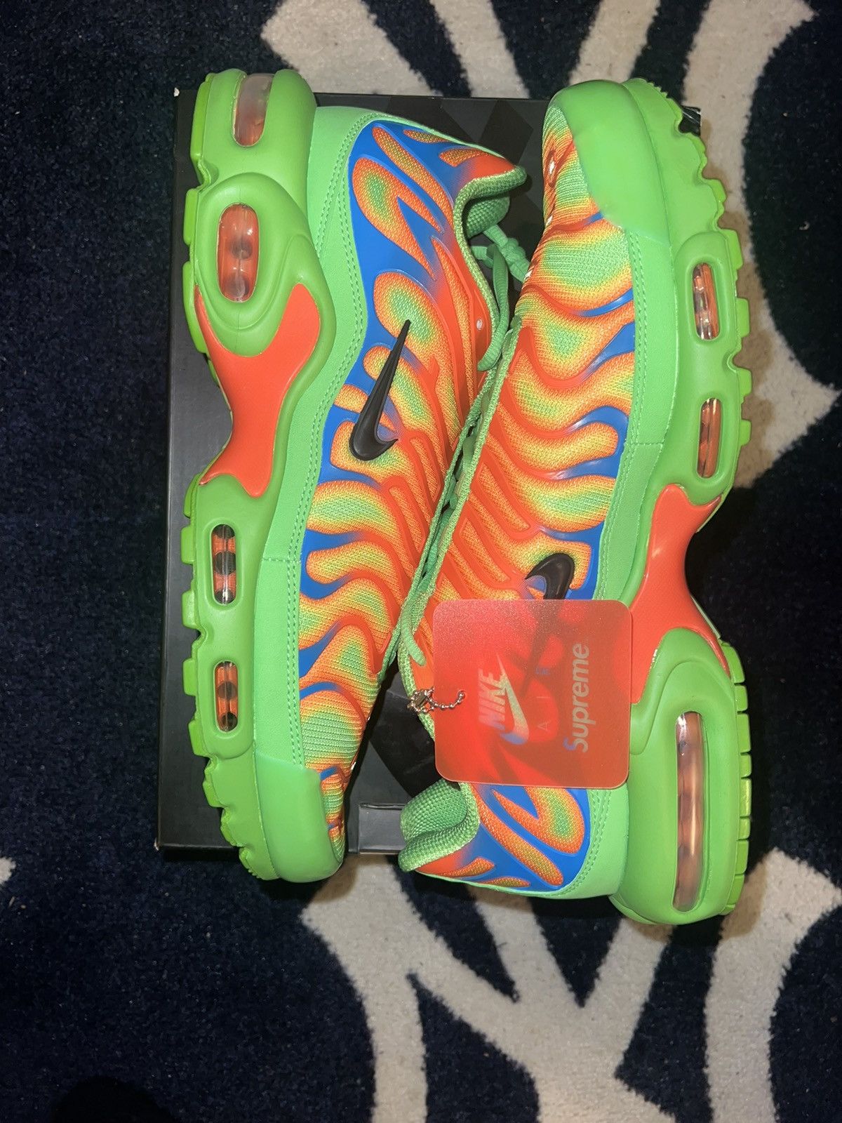 image of Nike x Supreme Air Max Plus Shoes in Green, Men's (Size 11.5)