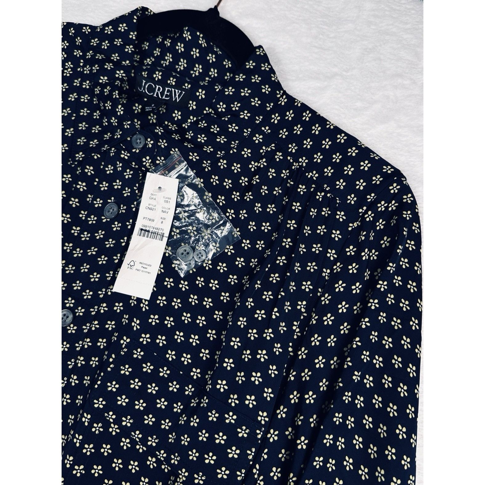 J.Crew J.Crew Tie-Waist Shirt-Dress In Daisy Floral Print Navy Sz 8 Size M / US 6-8 / IT 42-44 - 9 Thumbnail