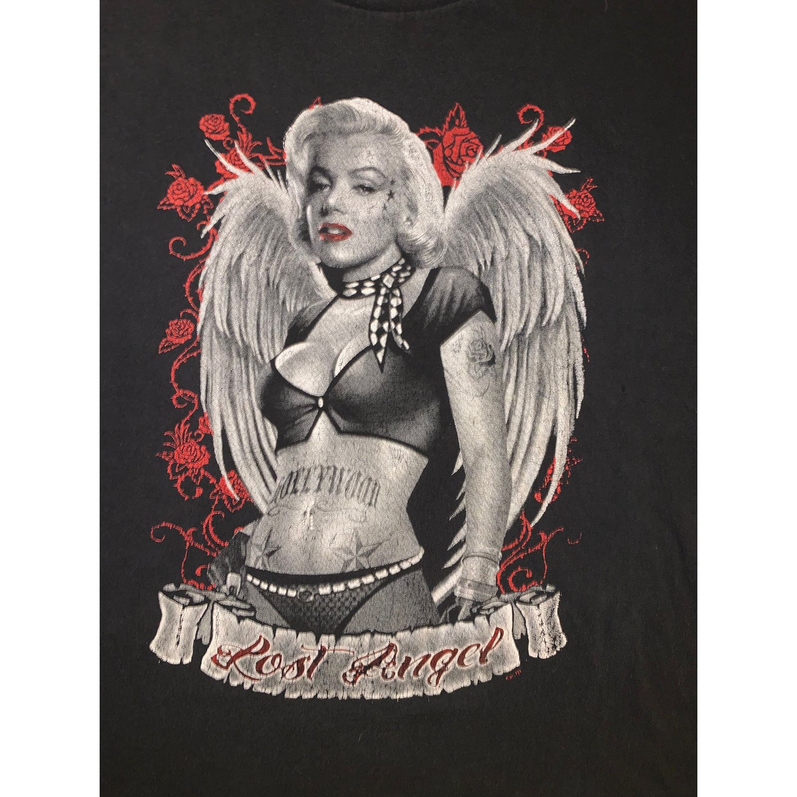 Vintage Vtg Y2K Marilyn Monroe Lost Angel Graphic T Shirt Black 3XL Size US XXL / EU 58 / 5 - 1 Thumbnail