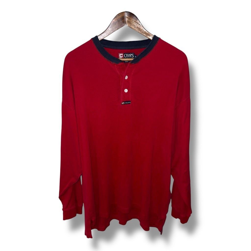 Polo Ralph Lauren 90s Chaps Ralph Lauren Cotton Logo L/S Henley Shirt Size XL Size US XL / EU 56 / 4 - 1 Thumbnail