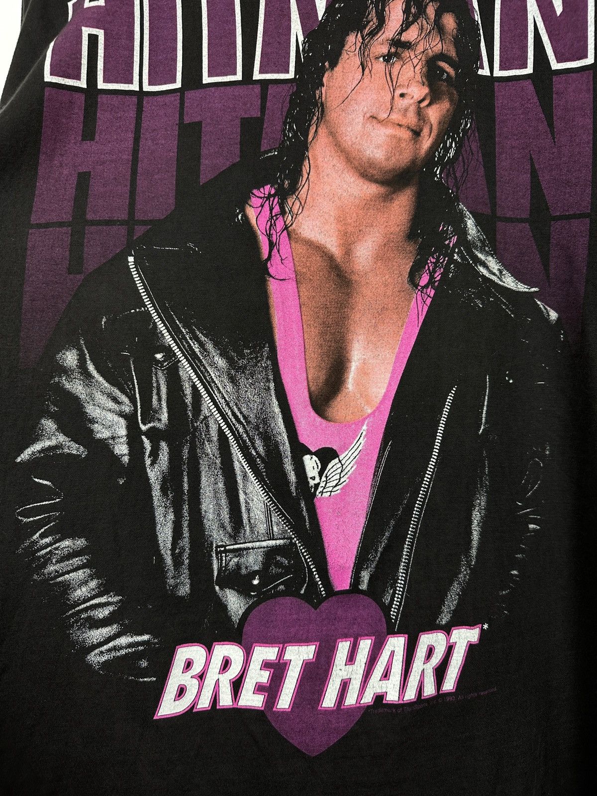 Vintage 1993 Vintage Bret Hart Hitman WWE T-Shirt Size US L / EU 52-54 / 3 - 12 Thumbnail