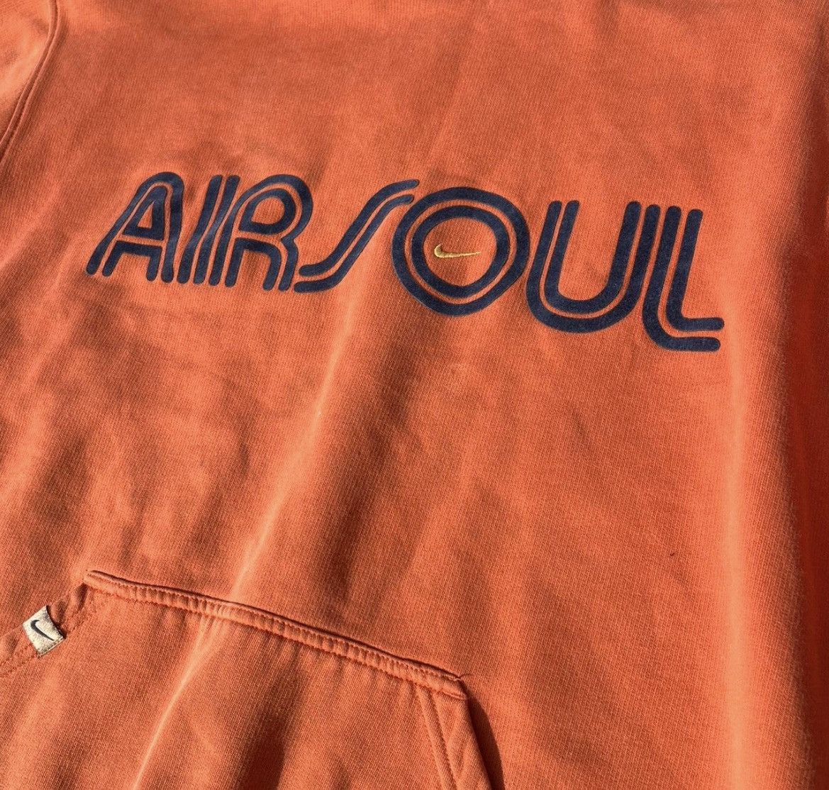 Nike Vintage Nike AirSoul Orange Pullover Hoodie - Size Large Size US L / EU 52-54 / 3 - 4 Thumbnail