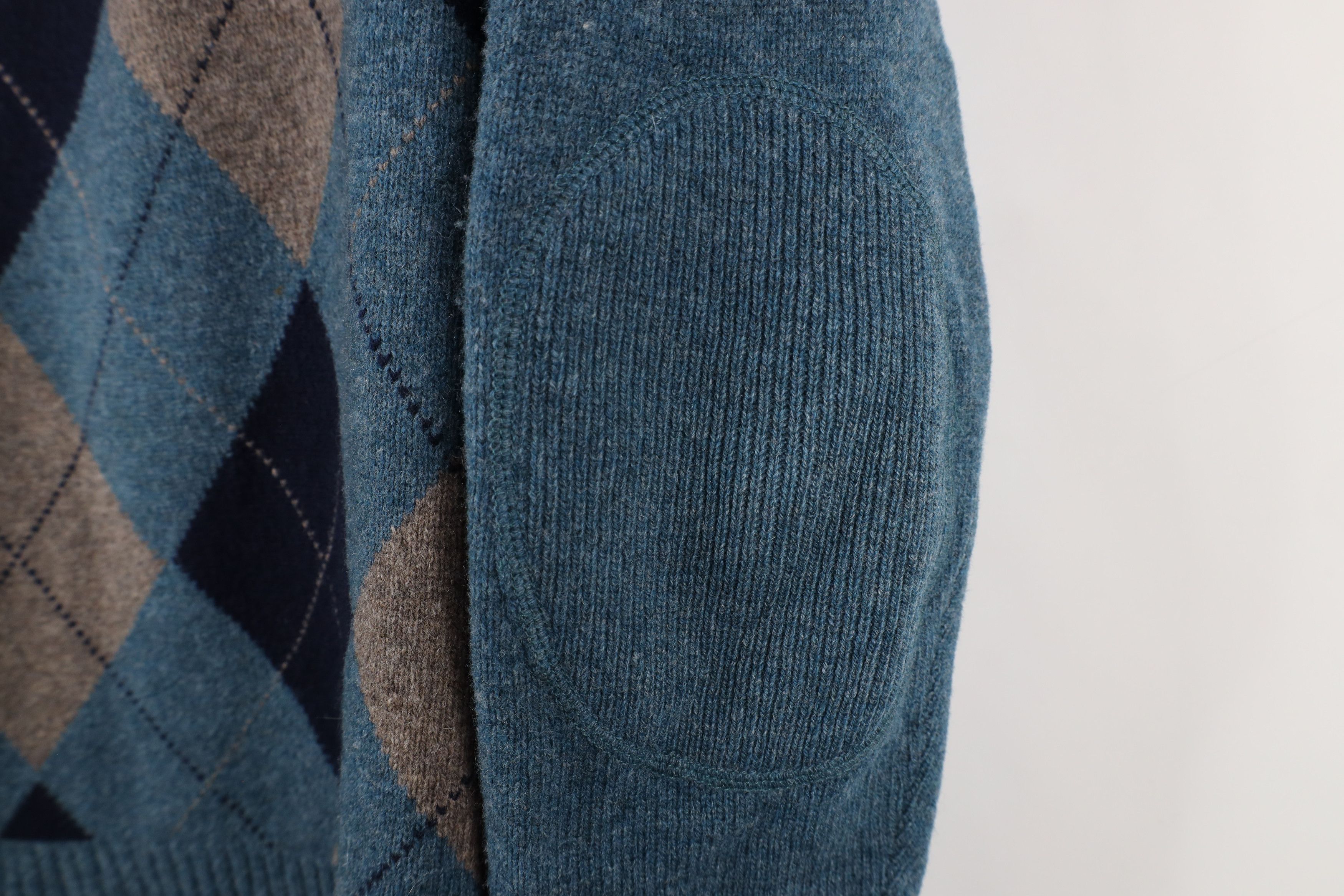 J.Crew × Vintage Vintage J Crew Argyle Lambs Wool Knit Half Zip Sweater Size US M / EU 48-50 / 2 - 5 Thumbnail