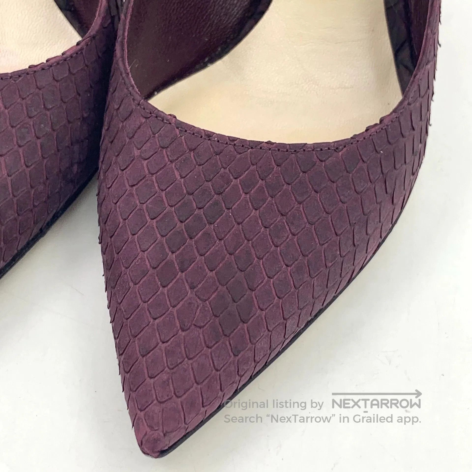 Dior Dior Purple Snakeskin Pointed Heels. Size US 5.5 / EU 38 - 9 Thumbnail